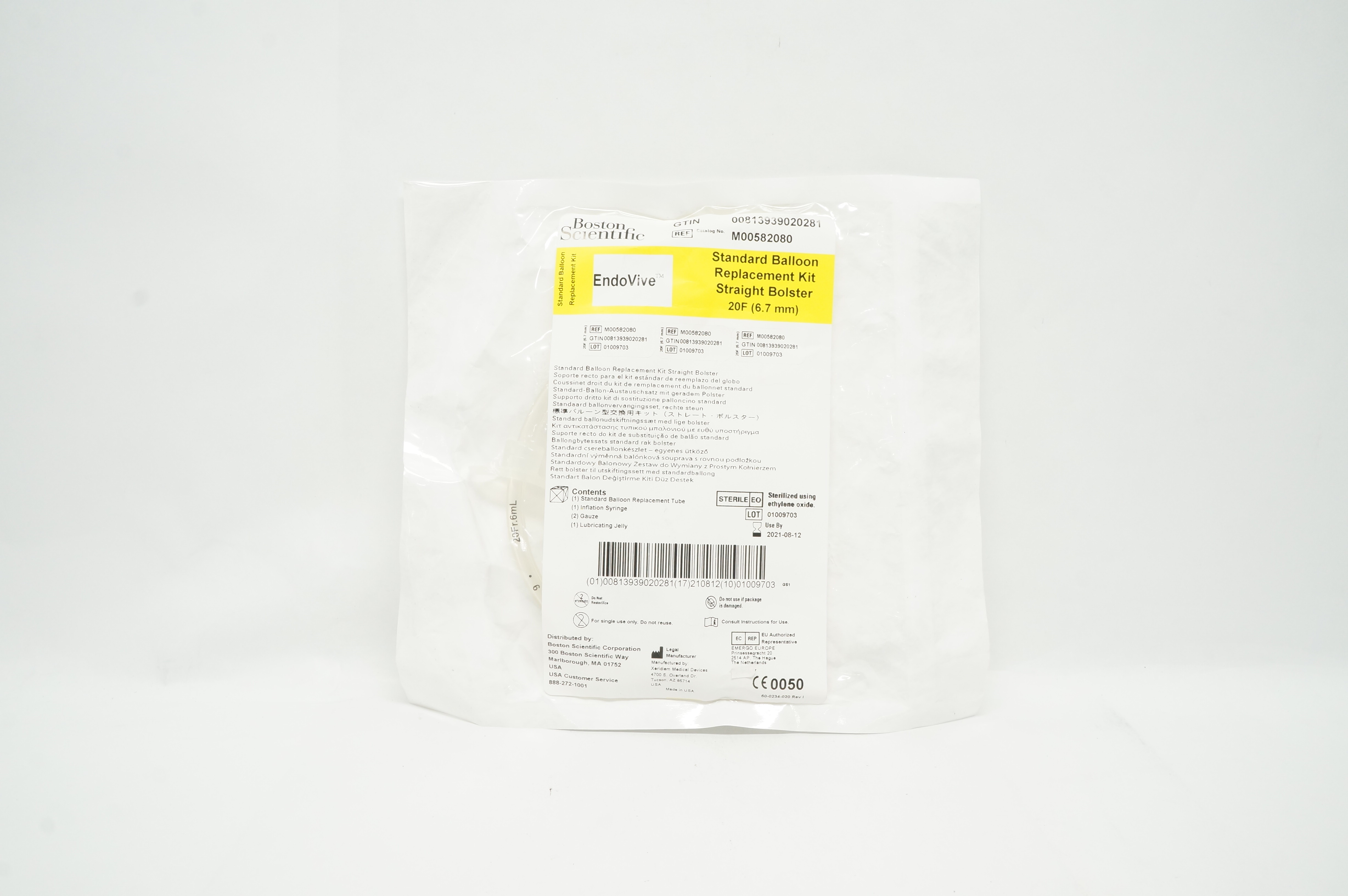 Boston Scientific M00582080 EndoVive Standard Balloon Replacement Kit 20F