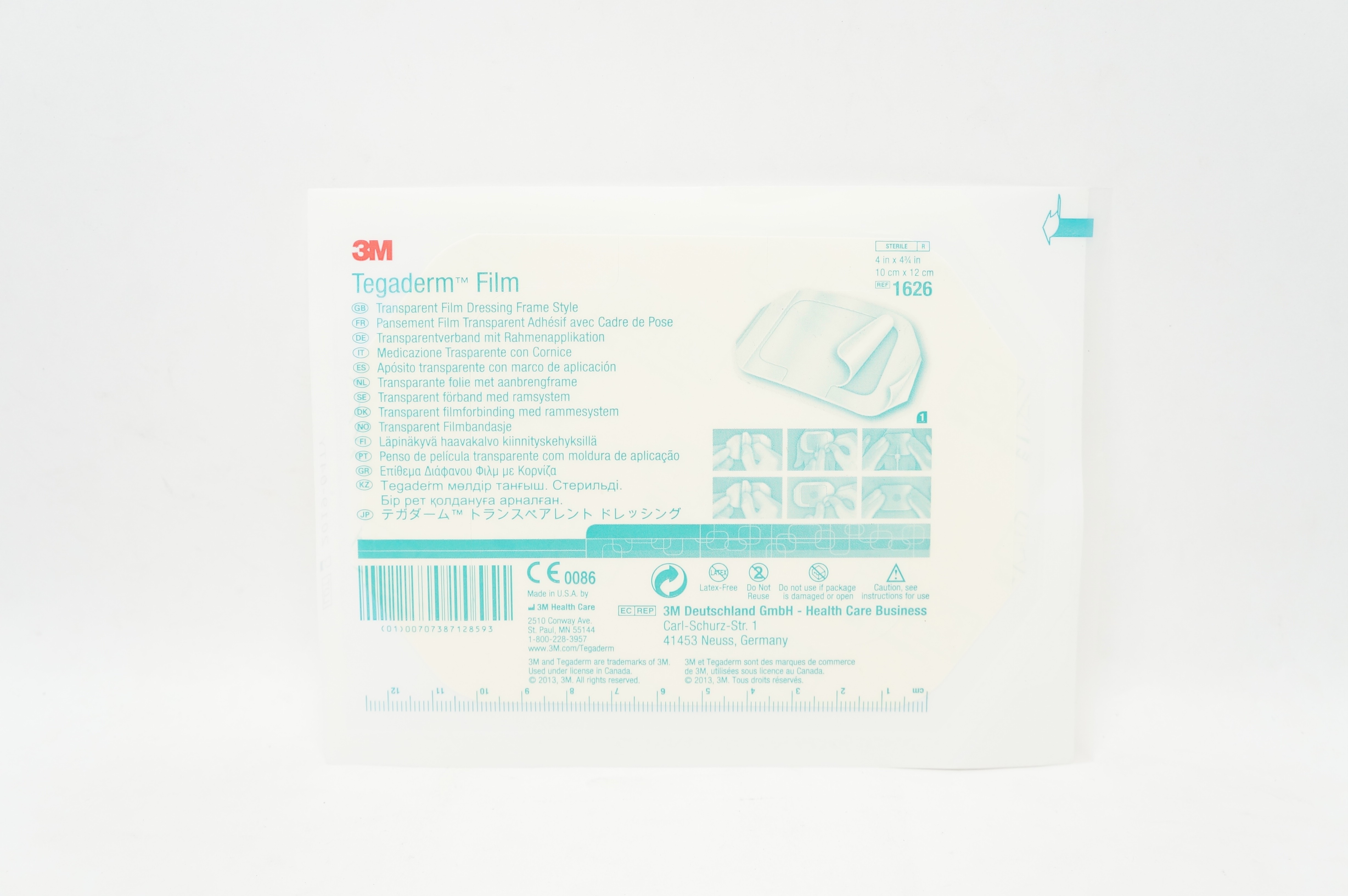 3M 1626 Tegaderm Transparent Film Dressing Frame Style 4inch x 4-3/4inch (x)