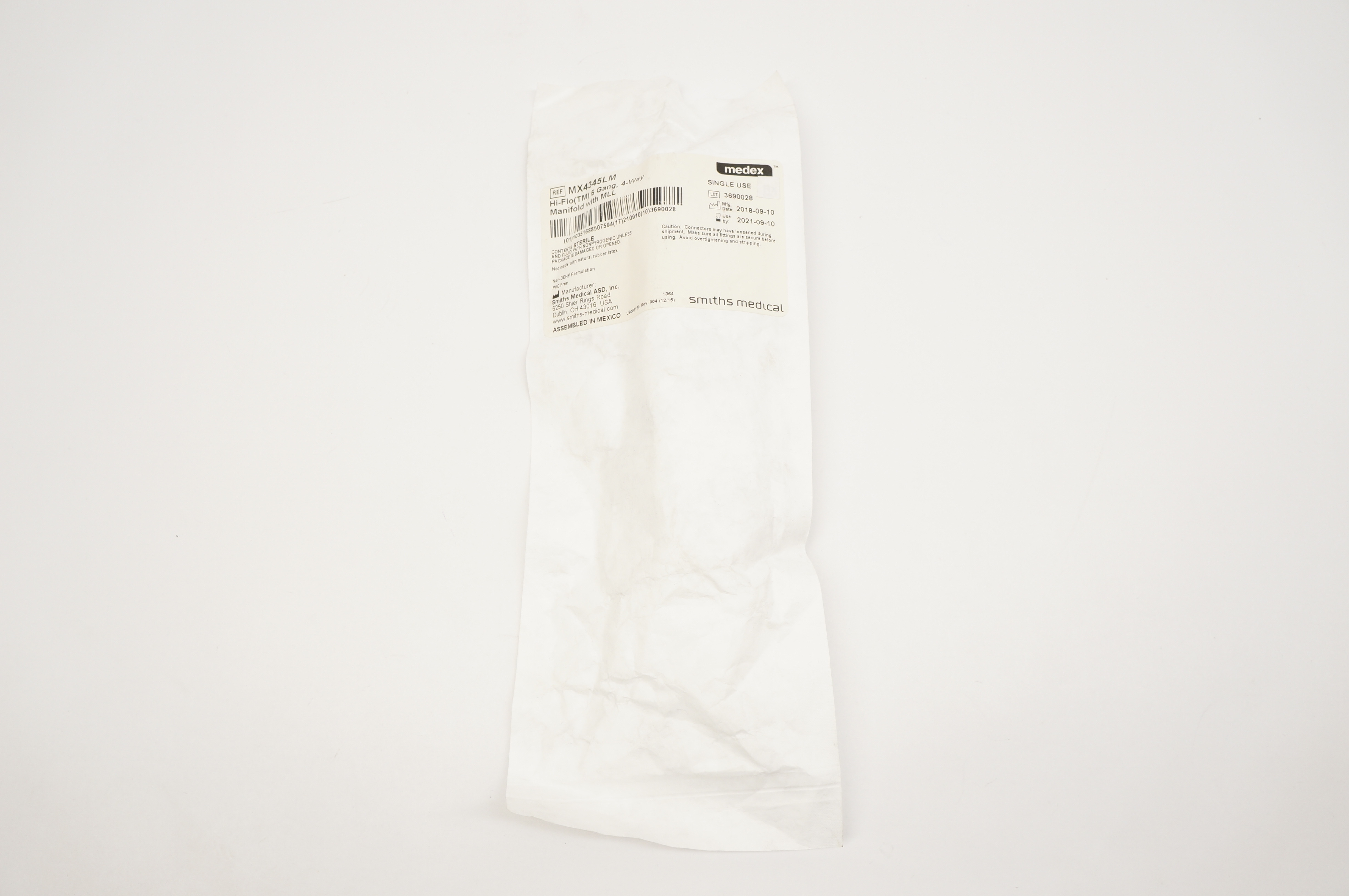 Smiths Medical MX4345LM Medex Hi-Flo 5 Gang, 4 Way Manifold With Mll