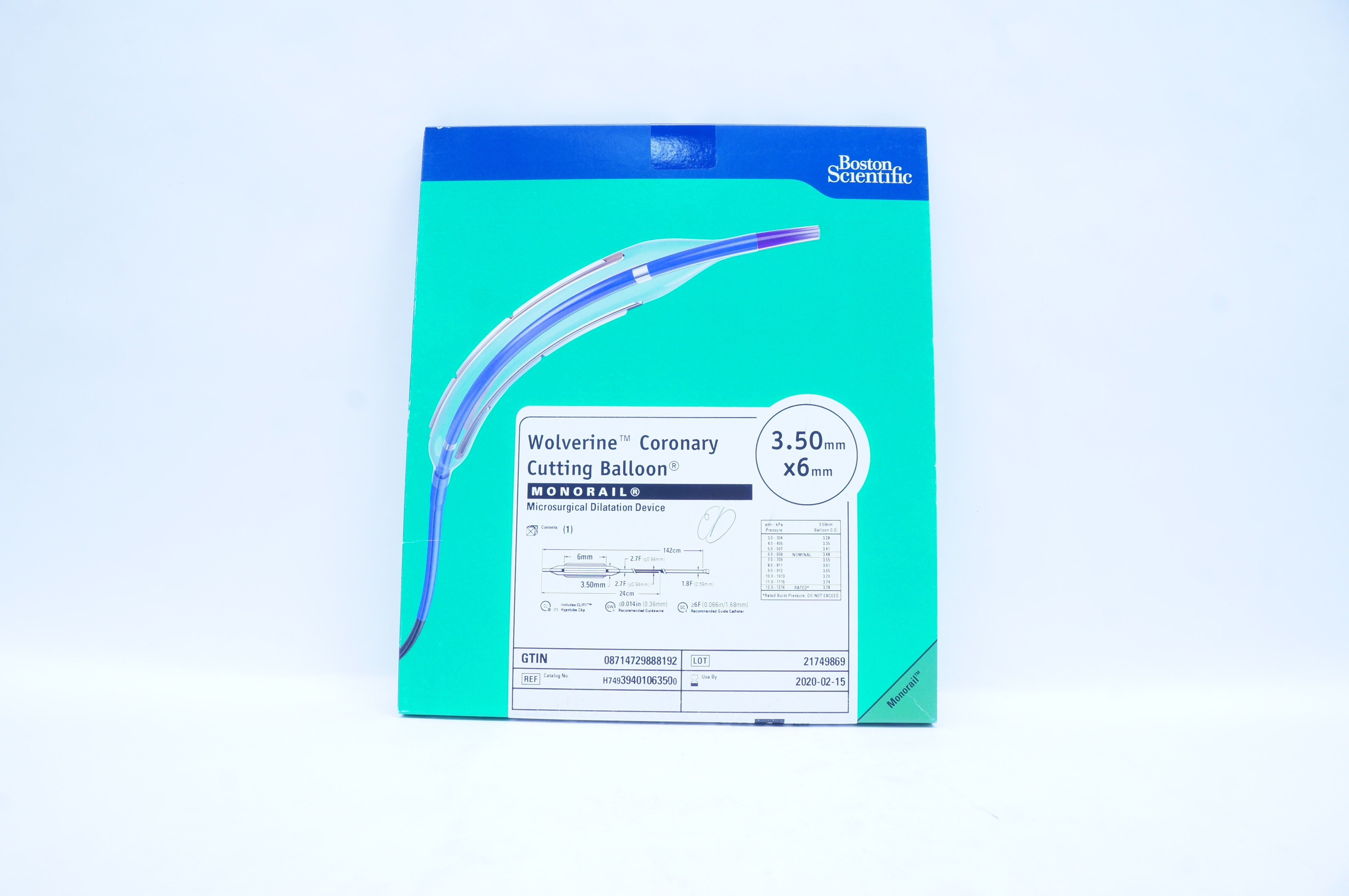 Boston Scientific 3940106350 Wolverine Coronary Cutting Balloon 3.50mm x 6mm(x)
