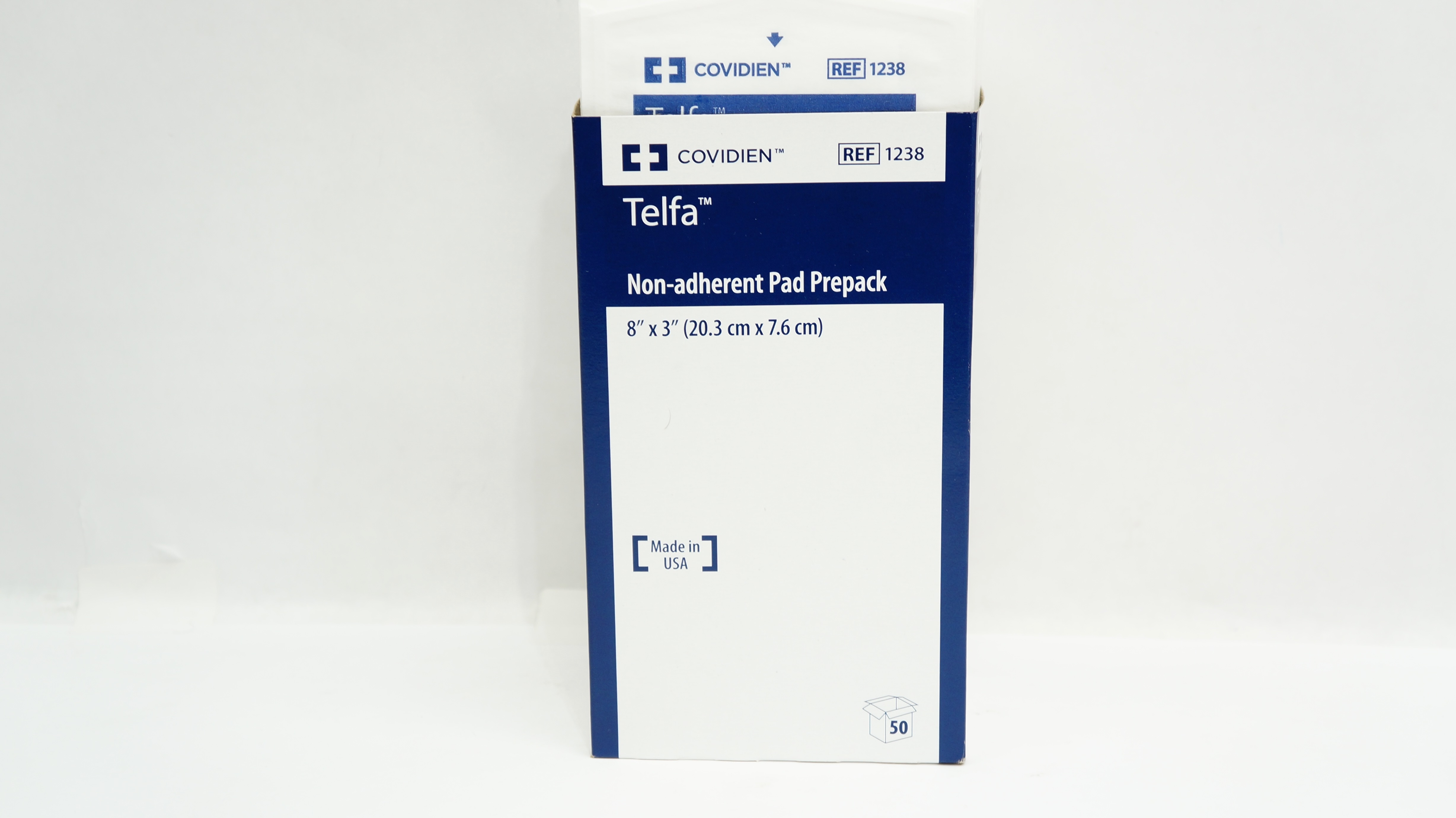Covidien 1238 Telfa Non-Adherent Pad Prepack 8inch x 3inch - Box of 50