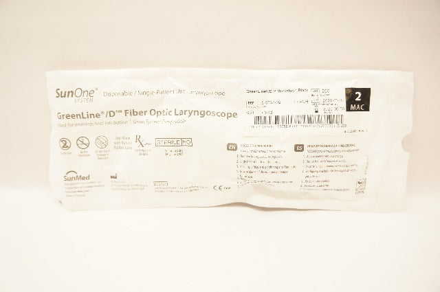 SunMed 5-5332-02 GreenLine D, Fiber Optic Laryngoscope, Blade Size 2 MAC
