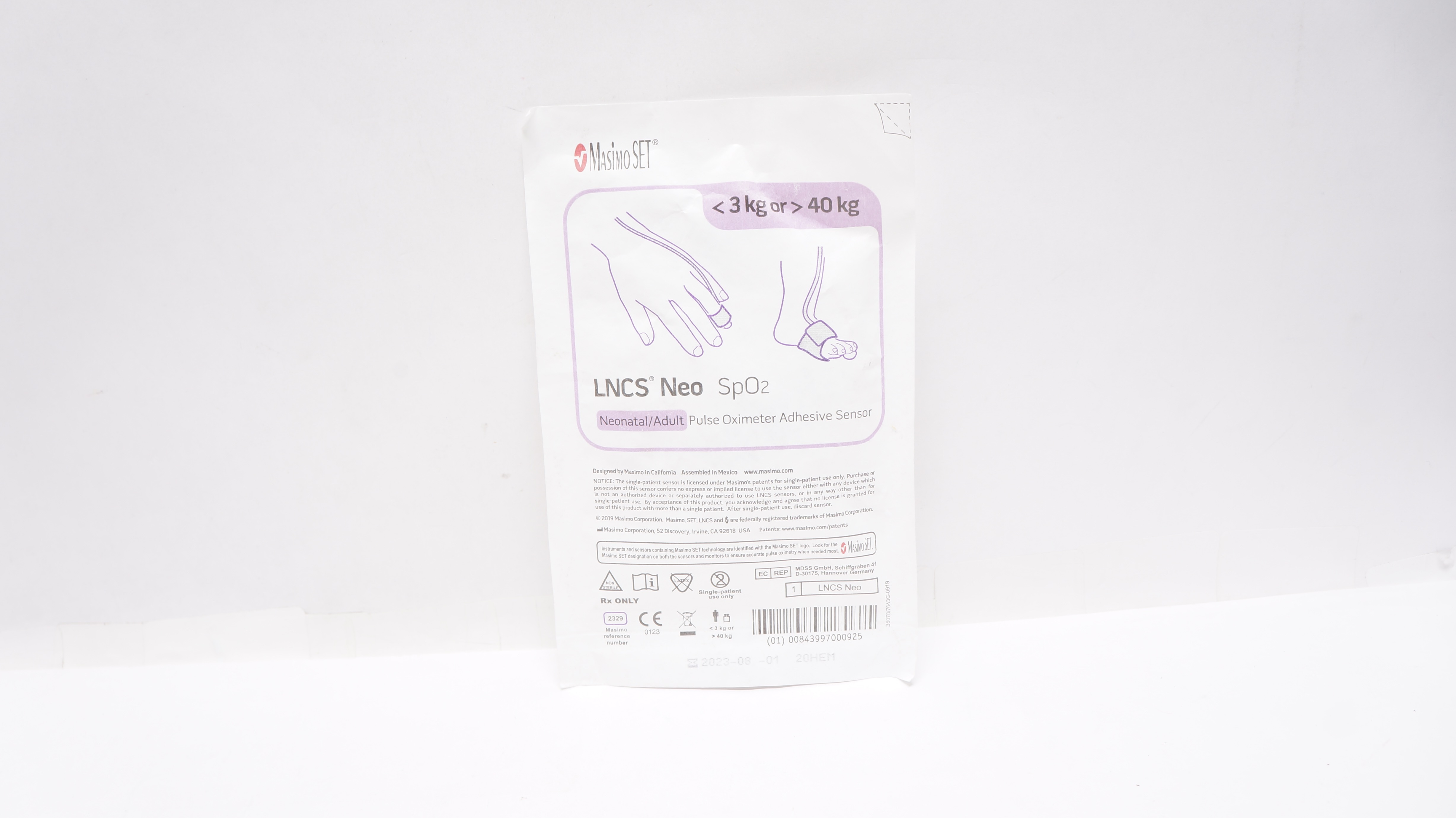 MasimoSet 2329 Neonatal/Adult Pulse Oximeter Adhesive Sensor < 3kg or > 40kg (x)