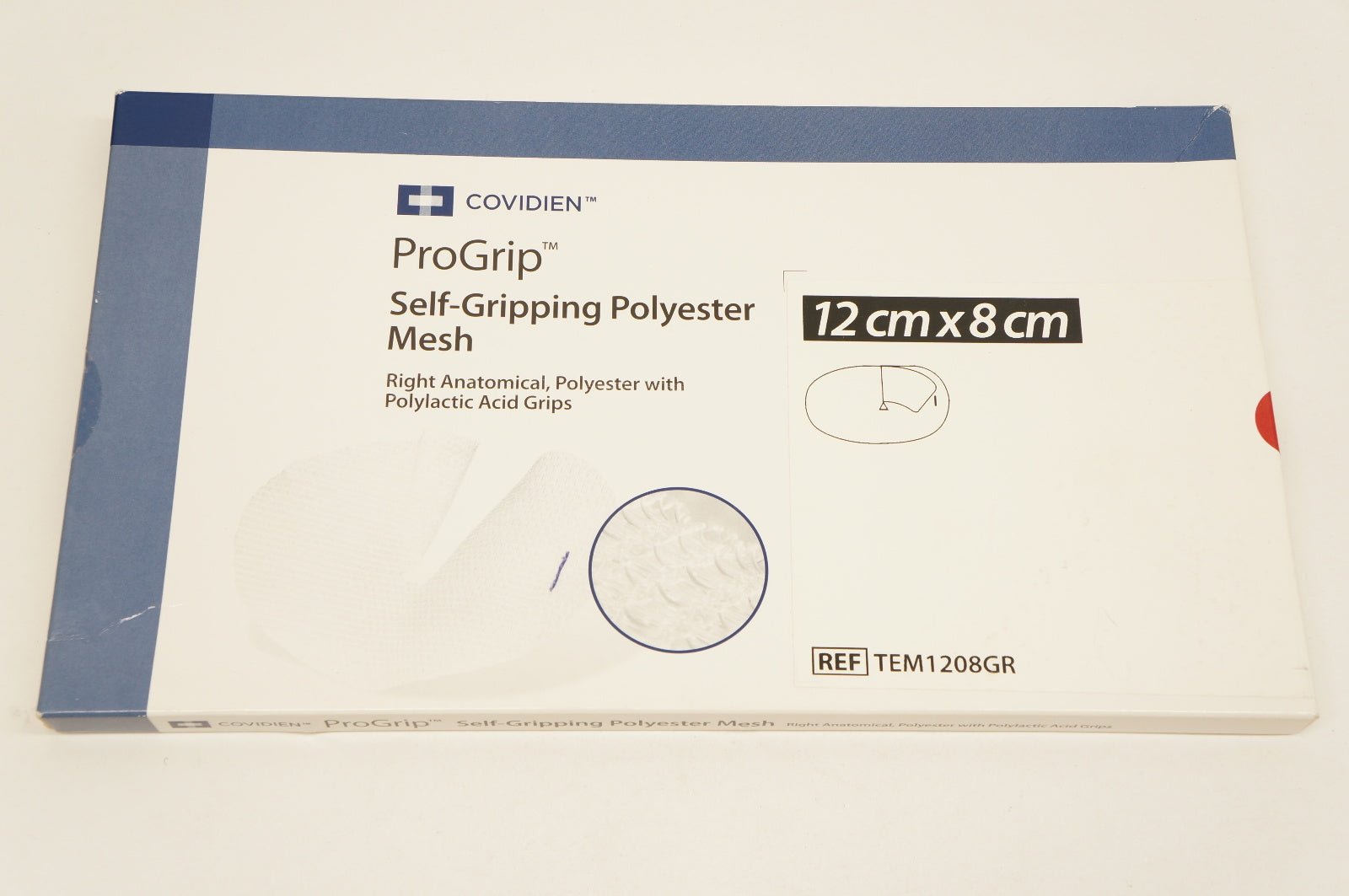 Covidien TEM1208GR ProGrip Self-Gripping Polyester Mesh 12cm x 8cm