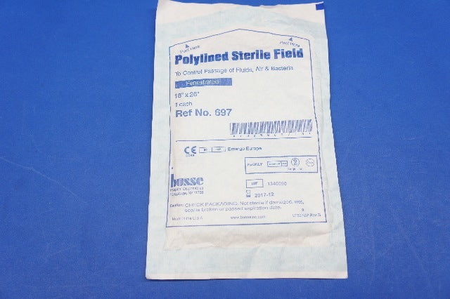 Busse 697 Polylined Sterile Field 18"" x 26"" Exp. 2017-12