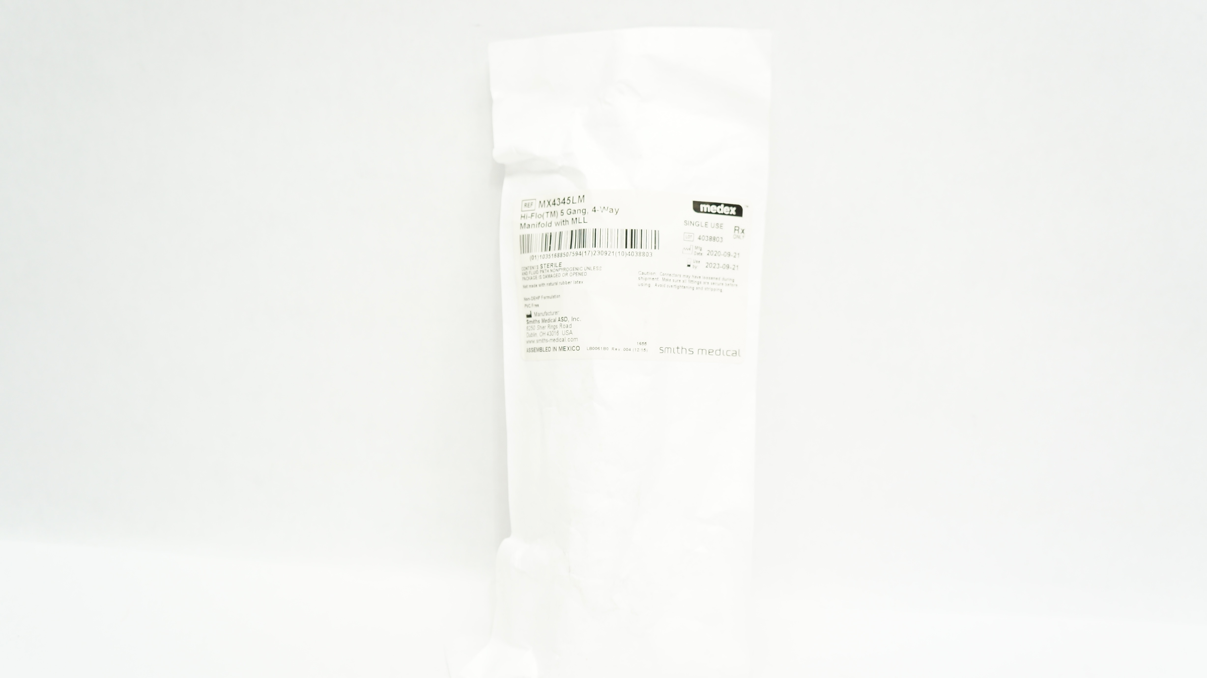 Smiths Medical MX4345LM Medex Hi-Flo 5 Gang 4 Way Manifold With Mll (x)