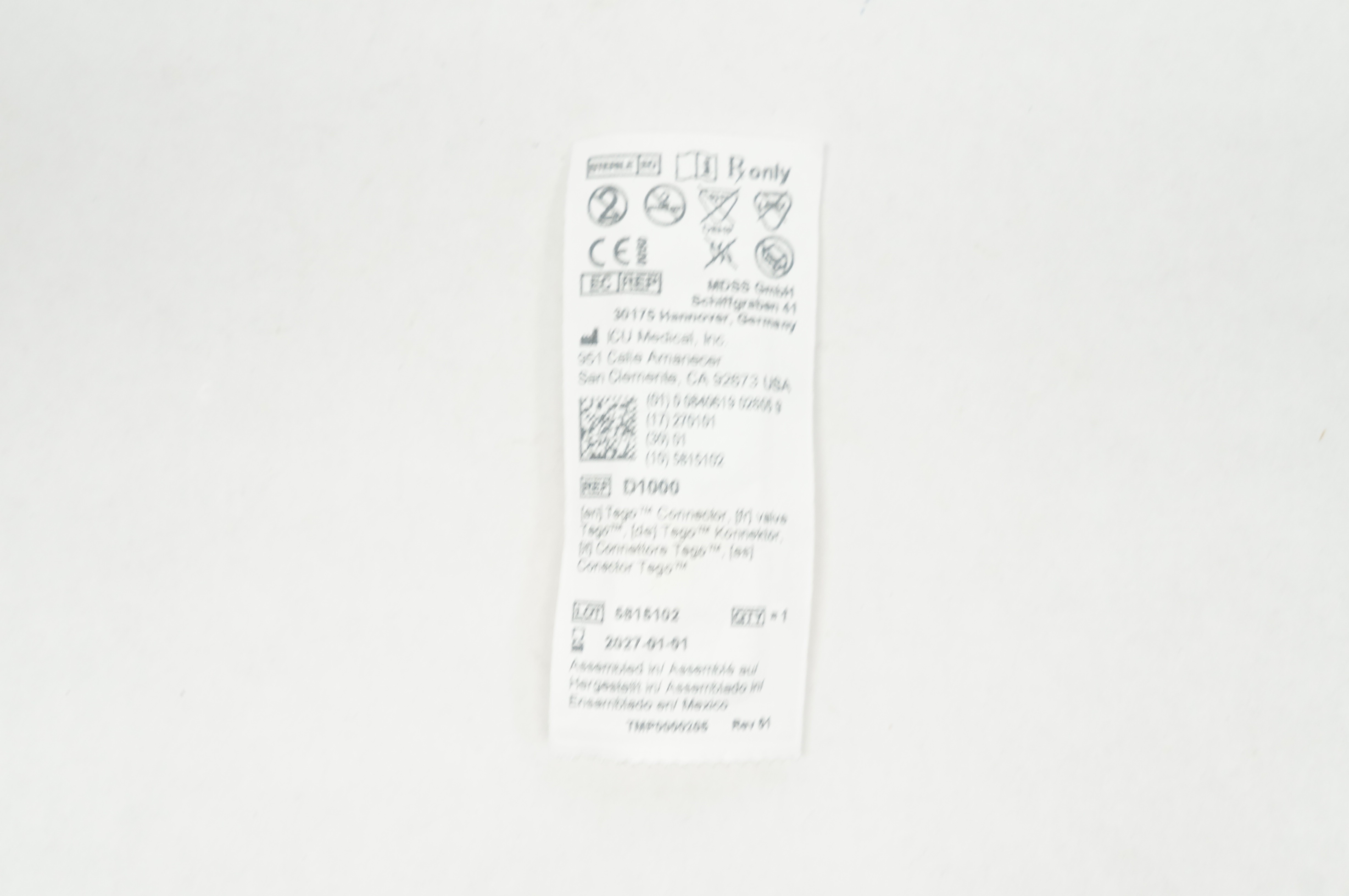 ICU Medical D1000 Tego Connector