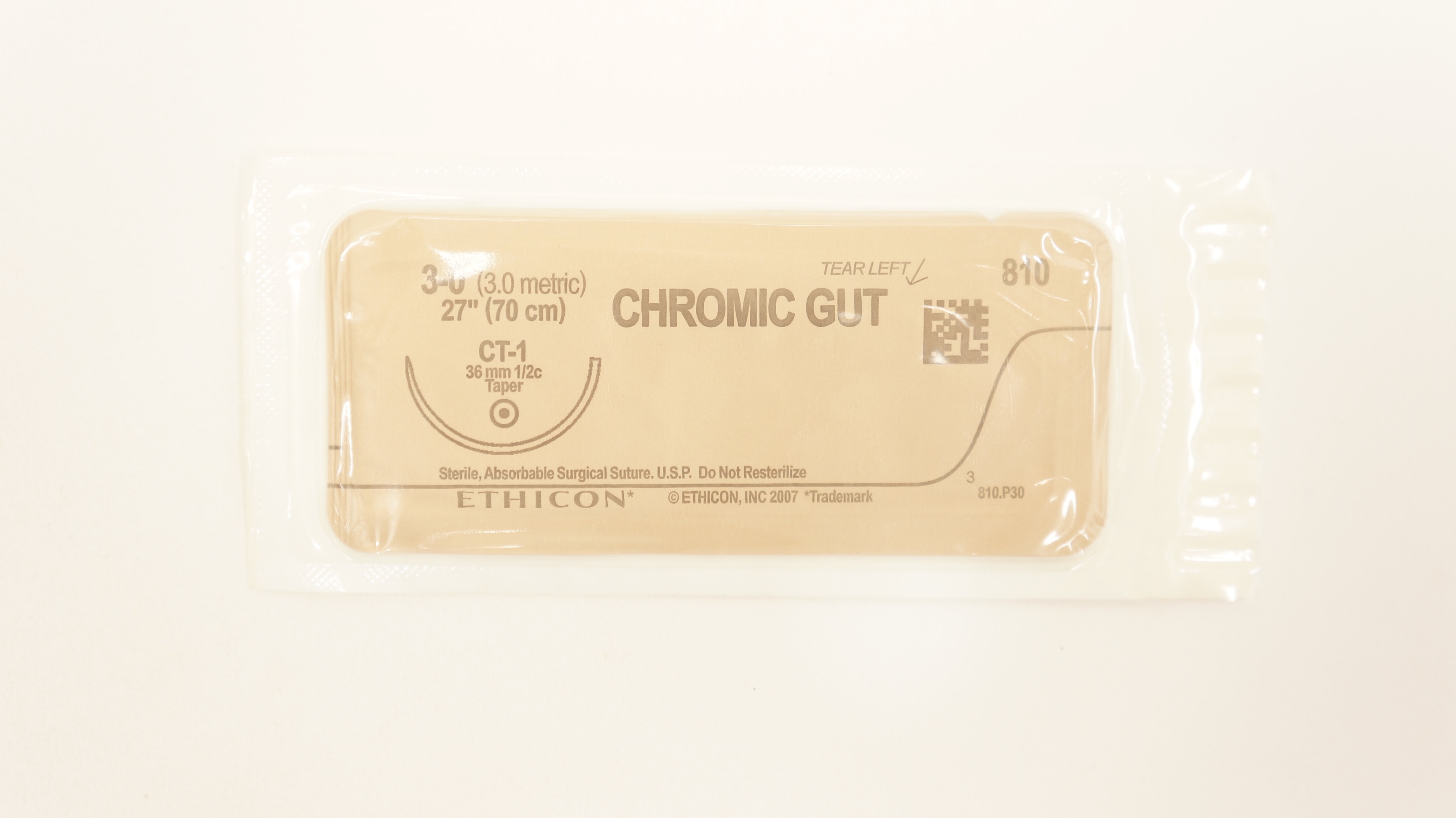 Ethicon 810 3-0 Chromic Gut Surgical Stre CT-1 36mm 1/2c Taper, 27inch (x)