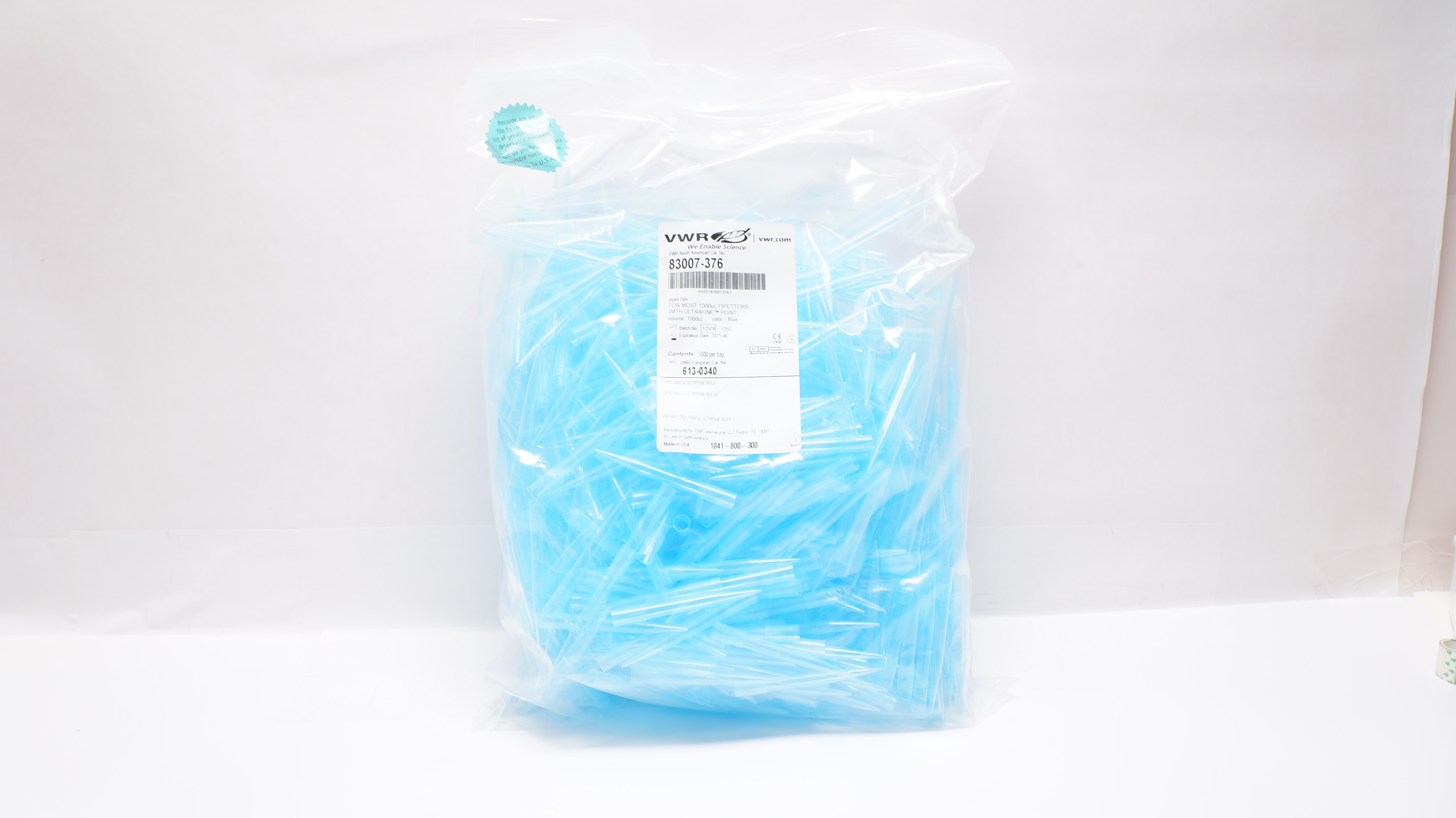 VWR International 613-0340 For Most 1000uL Pipettors W/Ultrafine Point-Bagof1000