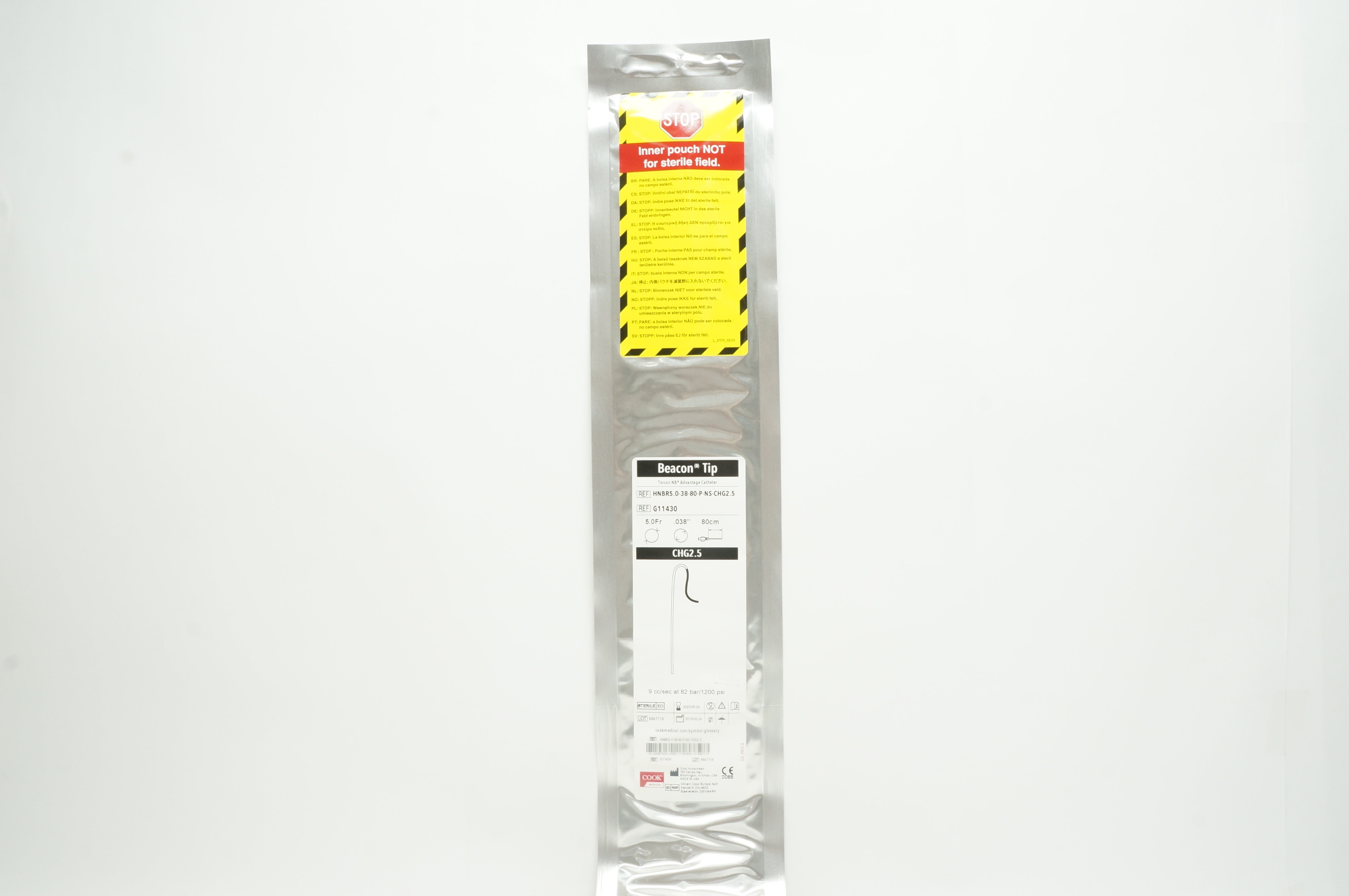 Cook Medical G11430 Beacon Tip Advantage Cath. CHG2.5 5.0Fr x .038in X 80cm (x)