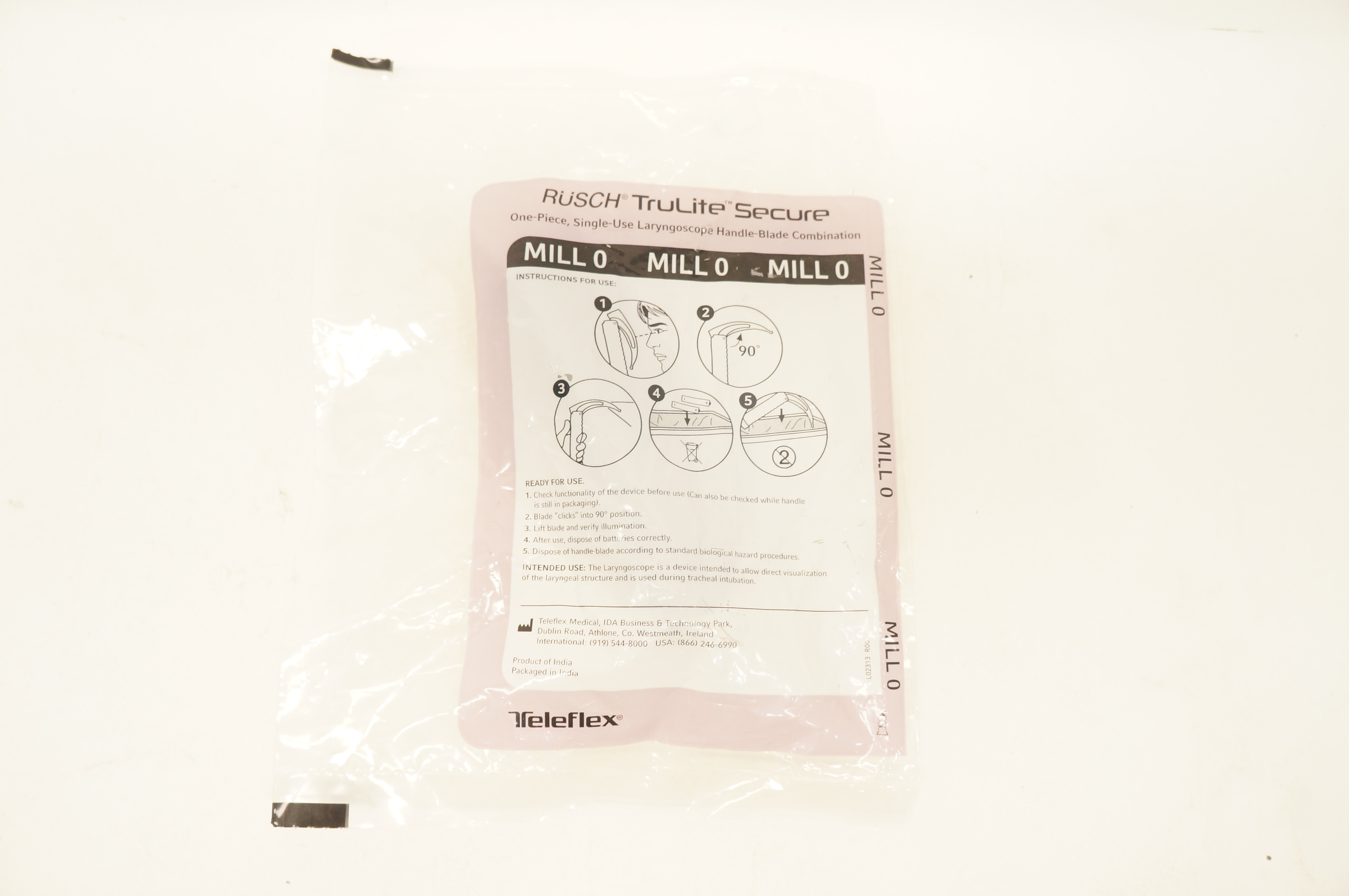 Teleflex 004670000 Rusch Laryngoscope Handle-Blade Combination MILL 0 (x)