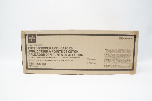 Medline MDS202105 Cotton Tipped Applicators 3 inch Wood Shaft - Box of 2000