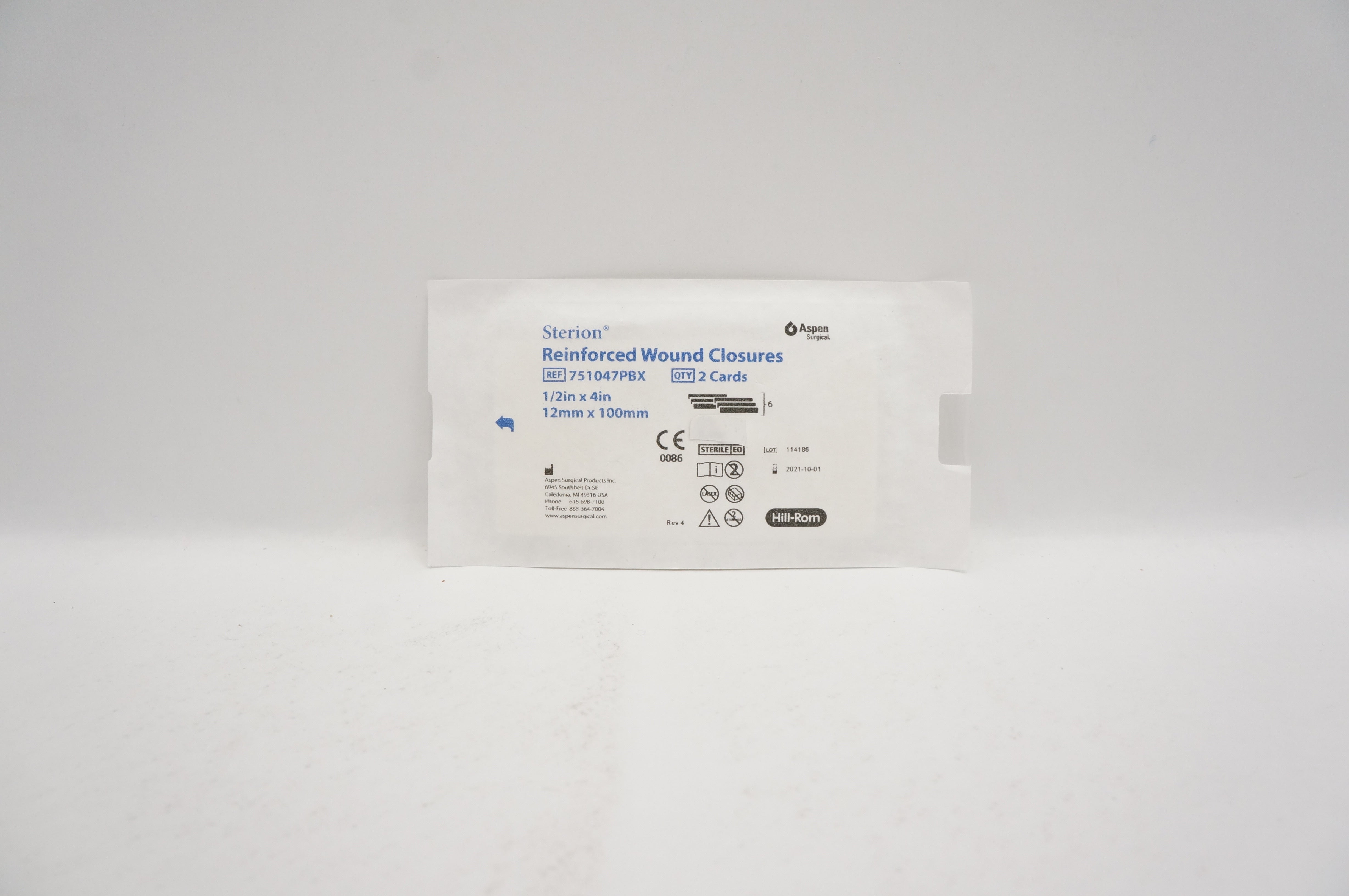 Aspen 751047PBX Sterion Reinforced Wound Closures 1/2x4in. (x) - Pack of 2