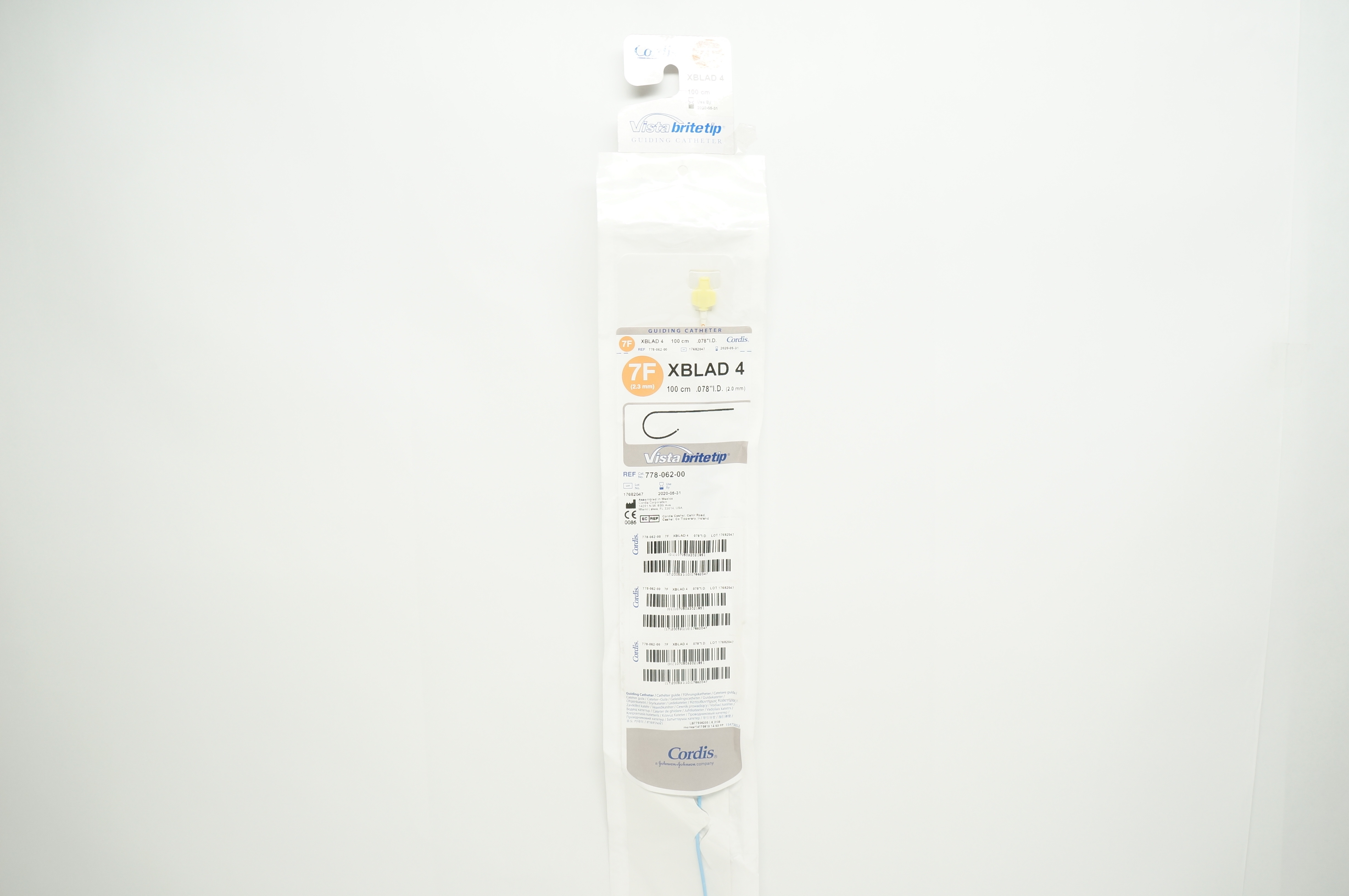 Cordis 778-062-00 Vista Brite Tip Guiding Cath. 7F x 100cm, XBLAD 4 (x)