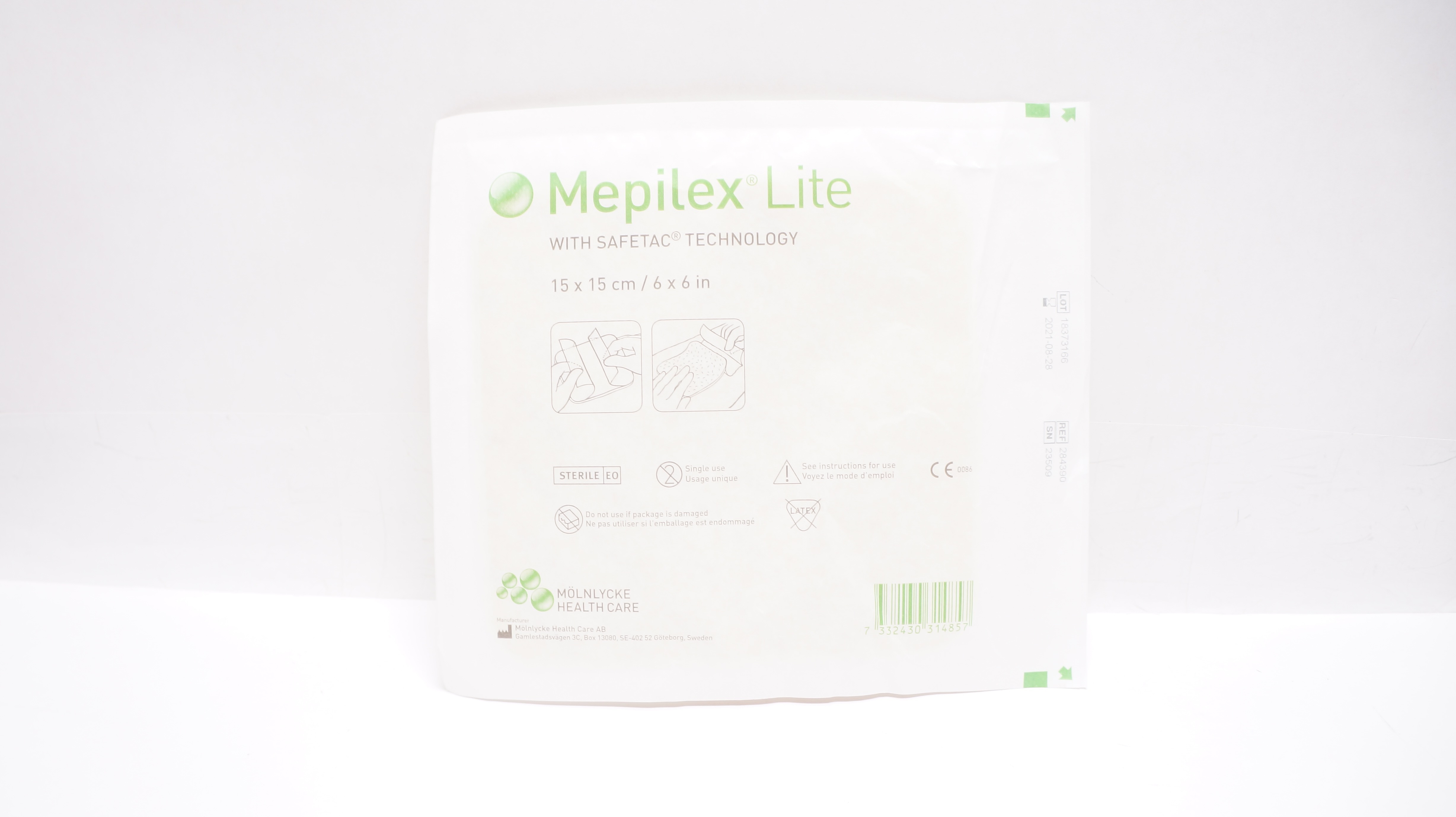 Molnlycke HealthCare 284390 Mepilex Lite Foam Dressing 6inch x 6inch (x)
