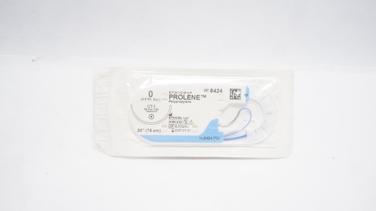 Ethicon 8424 PROLENE Suture 0 CT-1 36mm 30" Blue