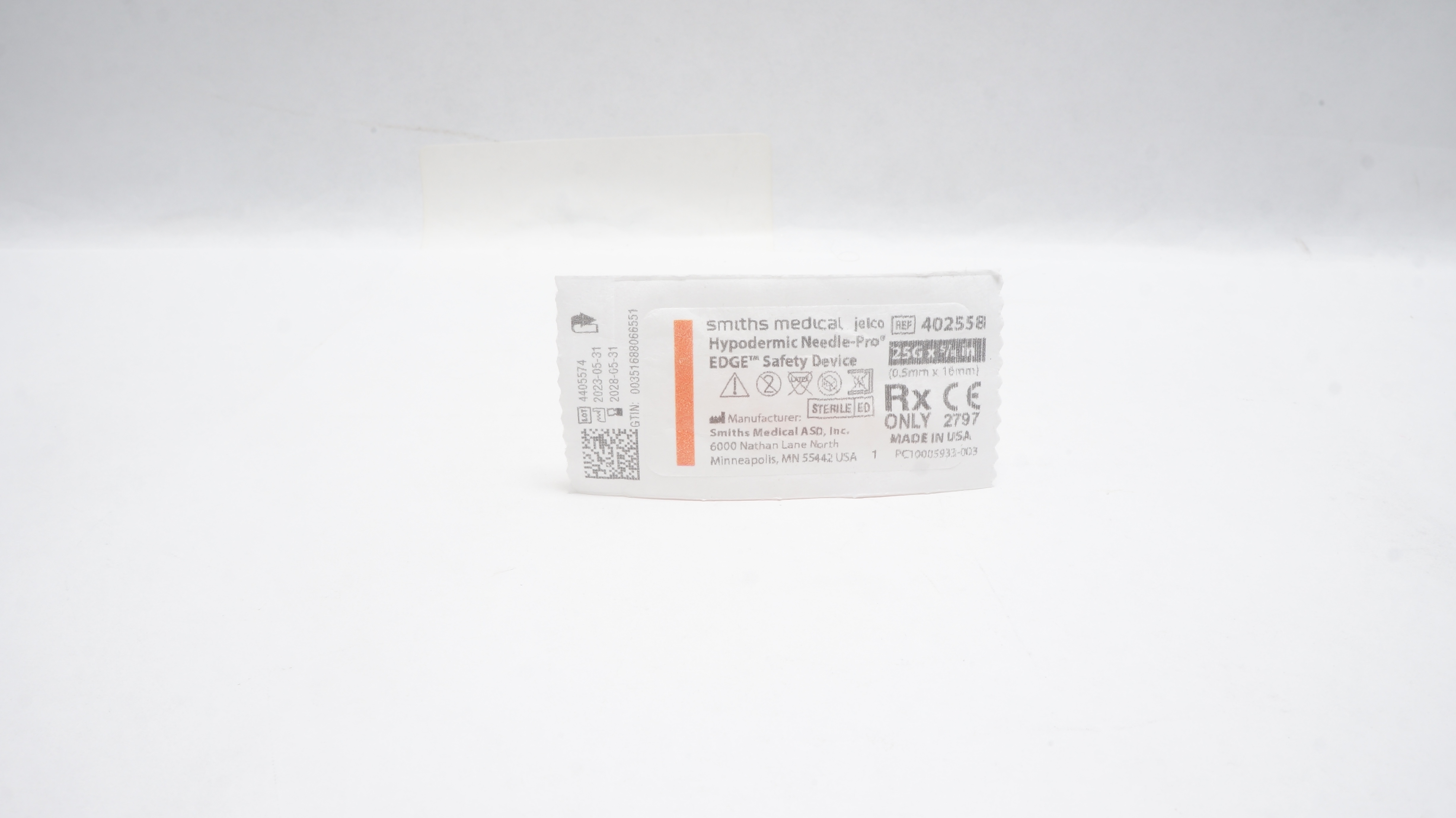 Smiths Medical 402558 Hypodermic Needle-Pro EDGE Safety Device 25G x 5/8inch