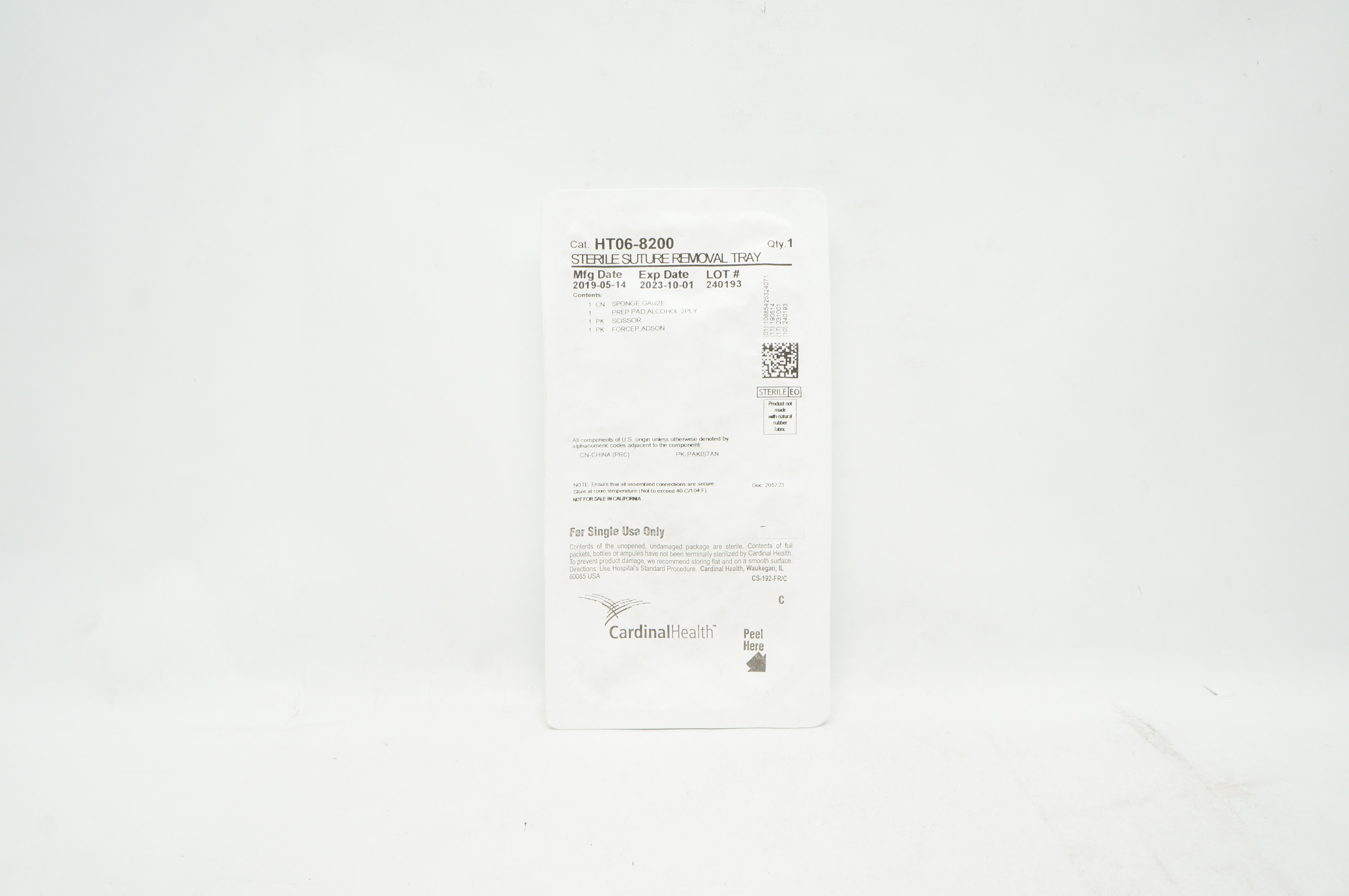 Cardinal Health HT06-8200 Stre Removal Tray