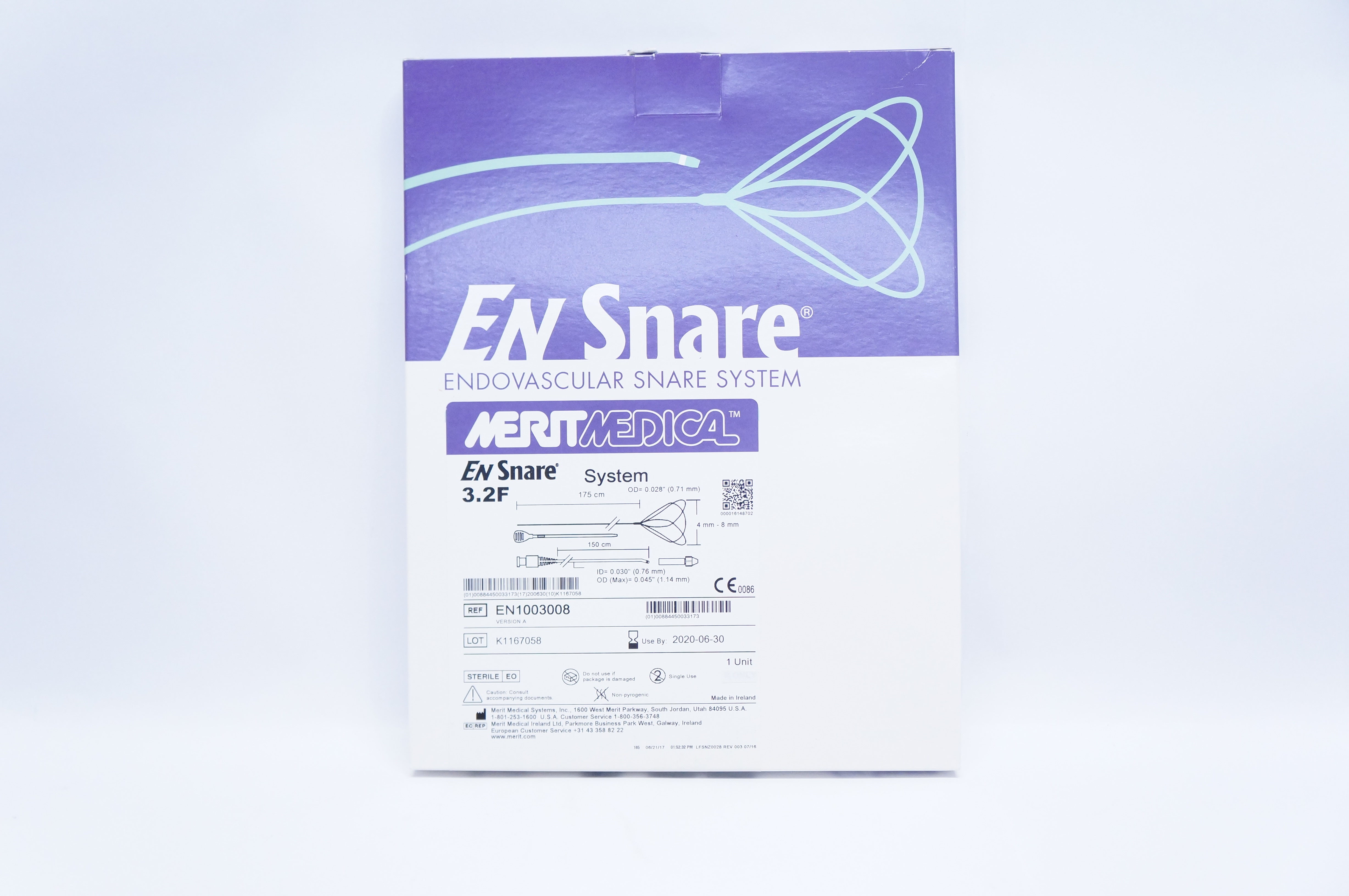 Merit Medical EN1003008 En Snare Endovascular Snare System 3.2F 175 x 150cm (x)