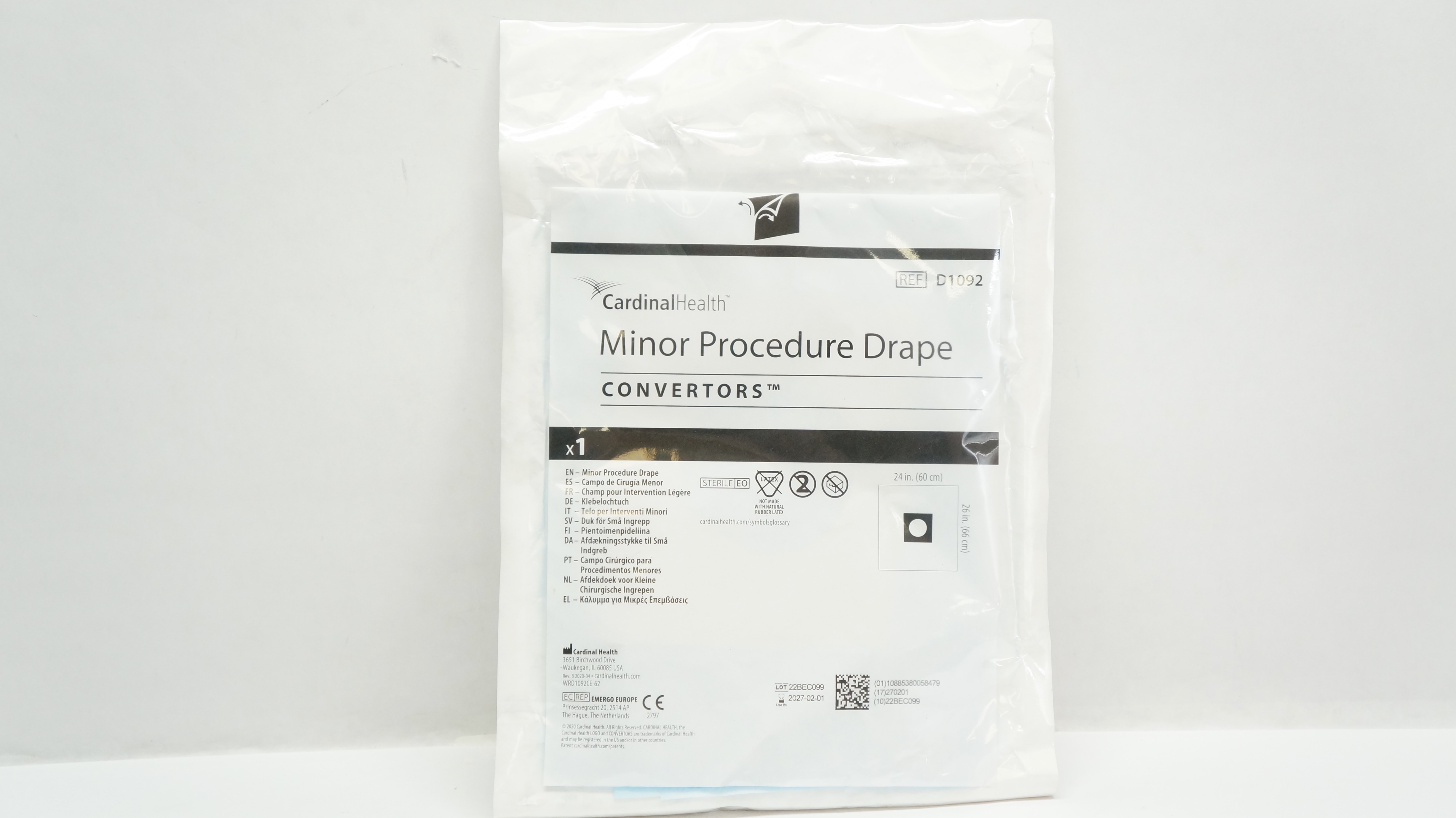 Cardinal Health D1092 Convertors Minor Procedure Drape 24inch x 26inch