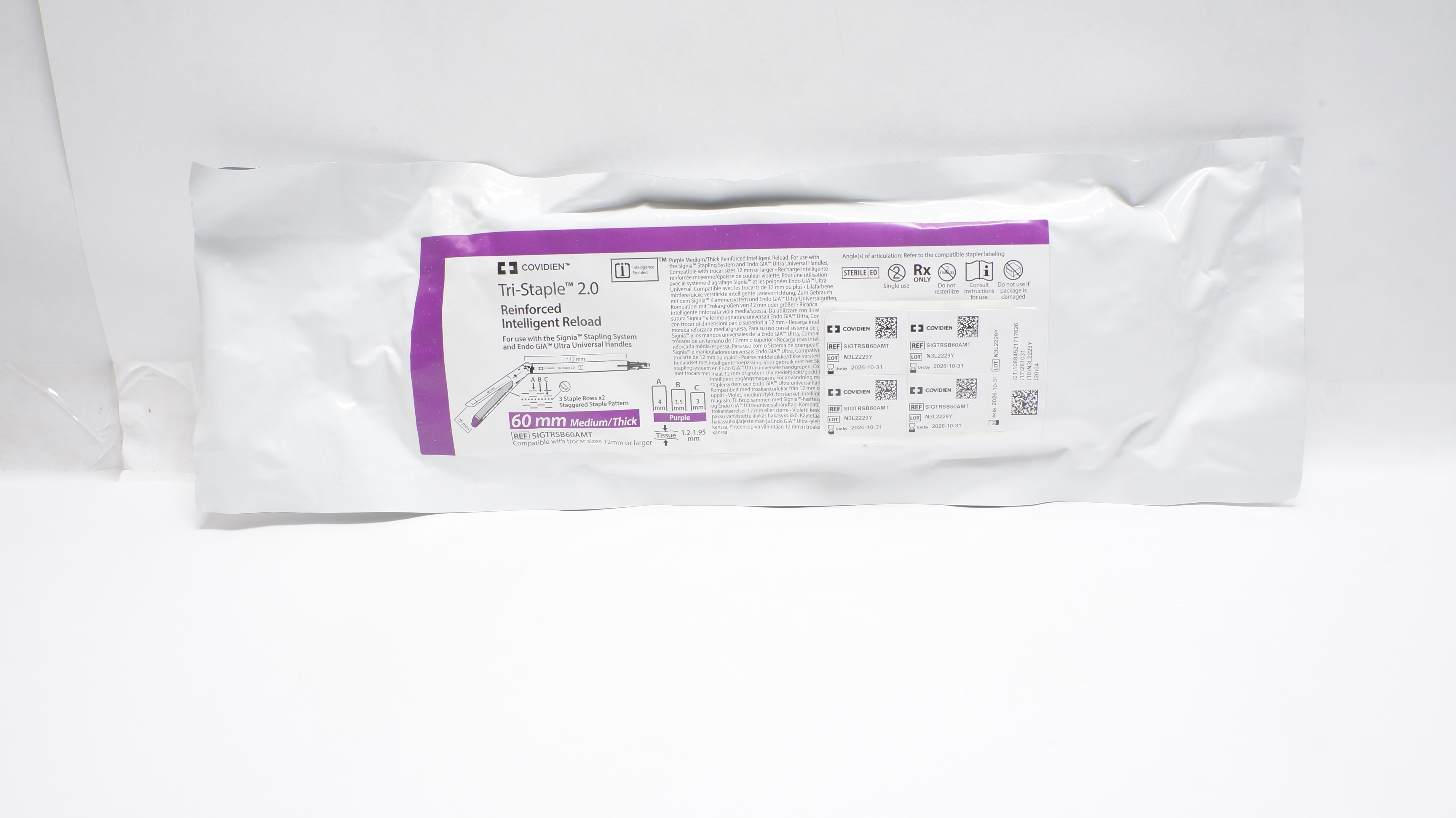 Covidien SIGTRSB60AMT Tri-Staple 2.0 Reinforced Intelligent Reload 60mm x 112mm