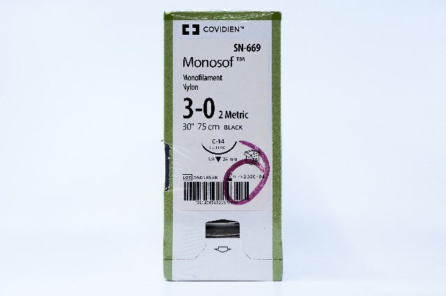 Covidien SN-669 3-0 Monosof, C-14, 3/8 24mm, 30inch ~ Pack of 36