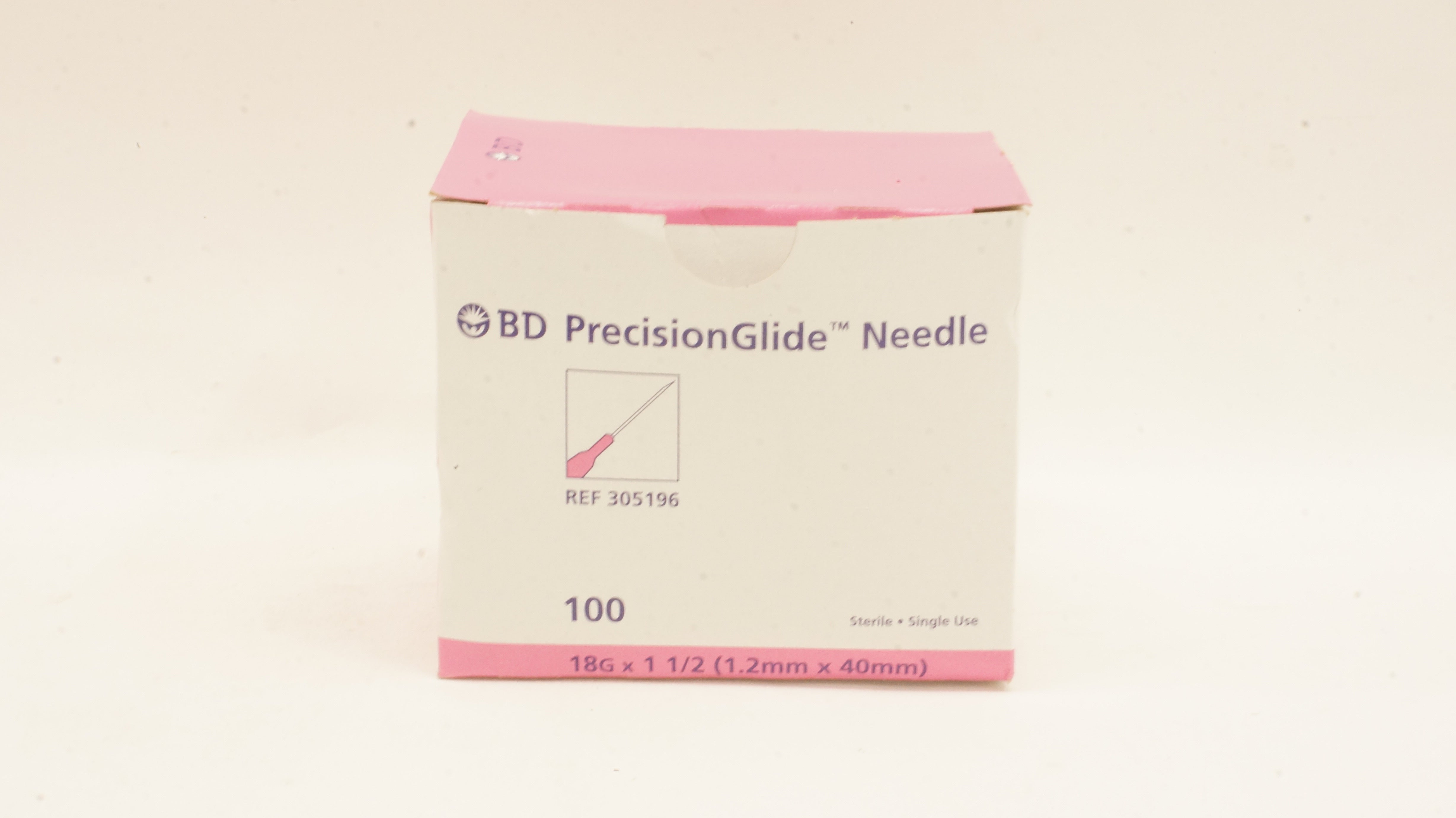 BD 305196 PrecisionGlide Ndle 18G x 1-1/2 inch - Box of 100 (x)