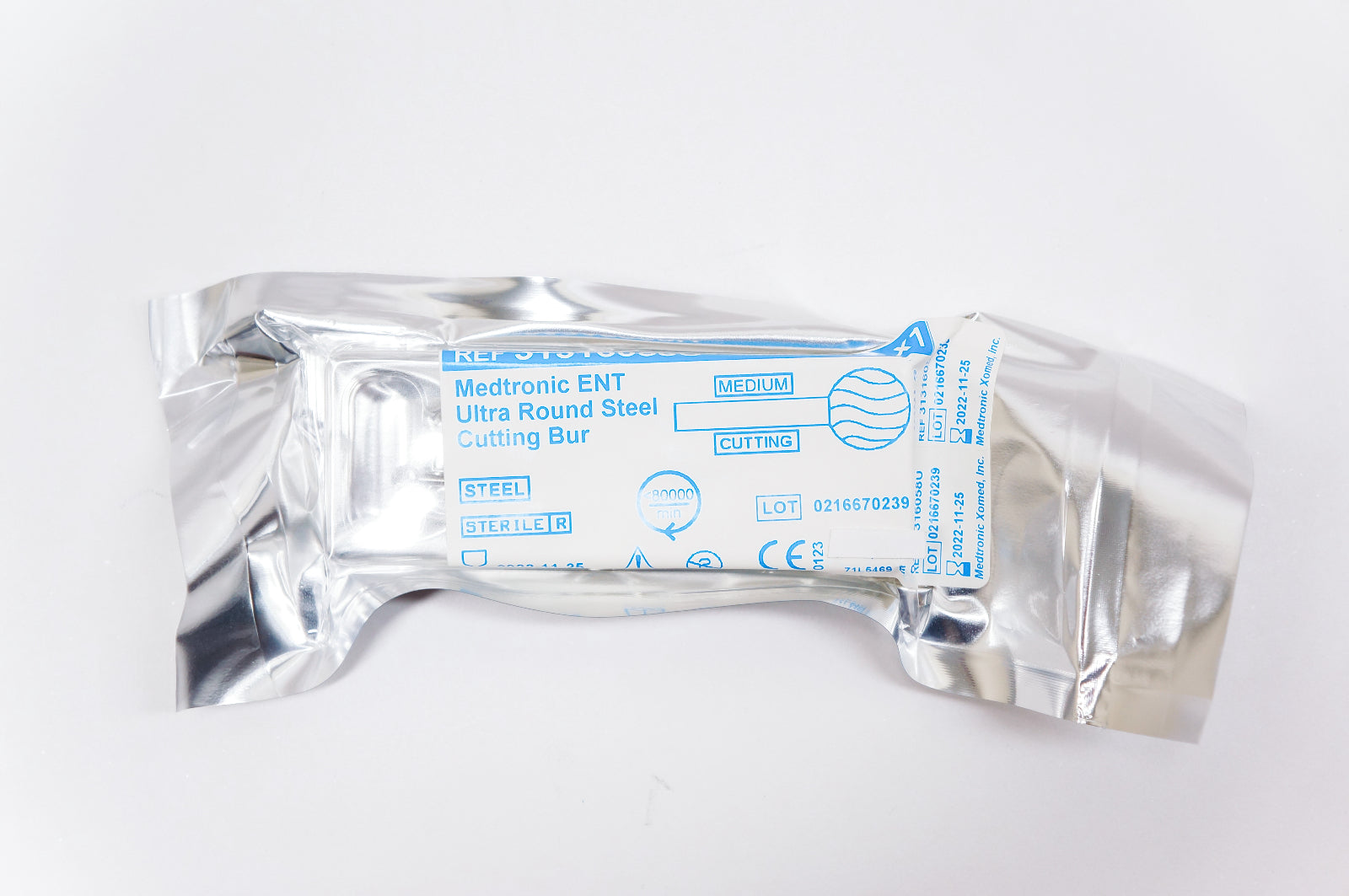 Medtronic 31316058U ENT Ultra Round Steel Cutting Bur 6mm