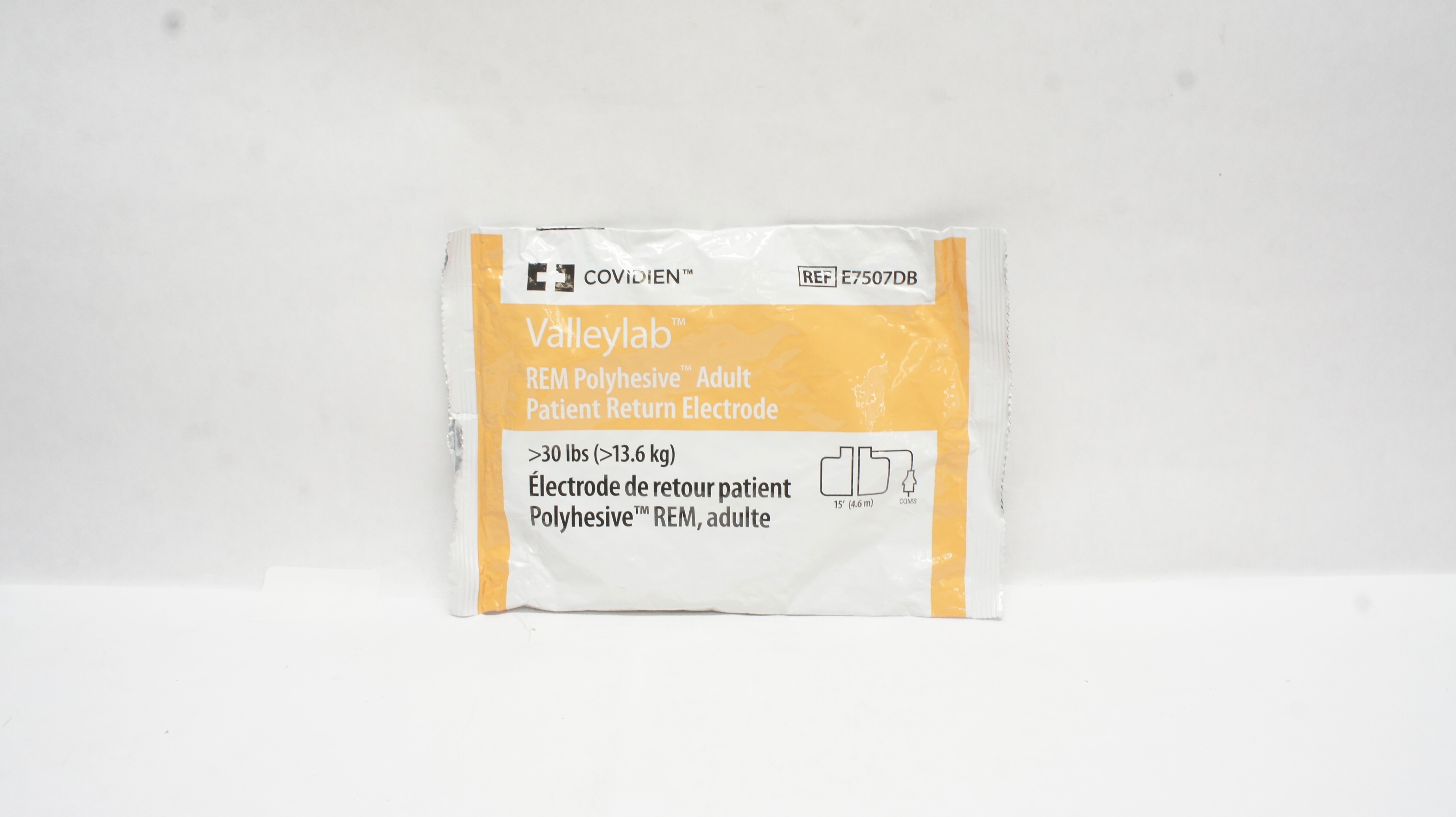 Covidien E7507DB Valleylab REM Polyhesive Adult Patient Return Electrode  >30lbs