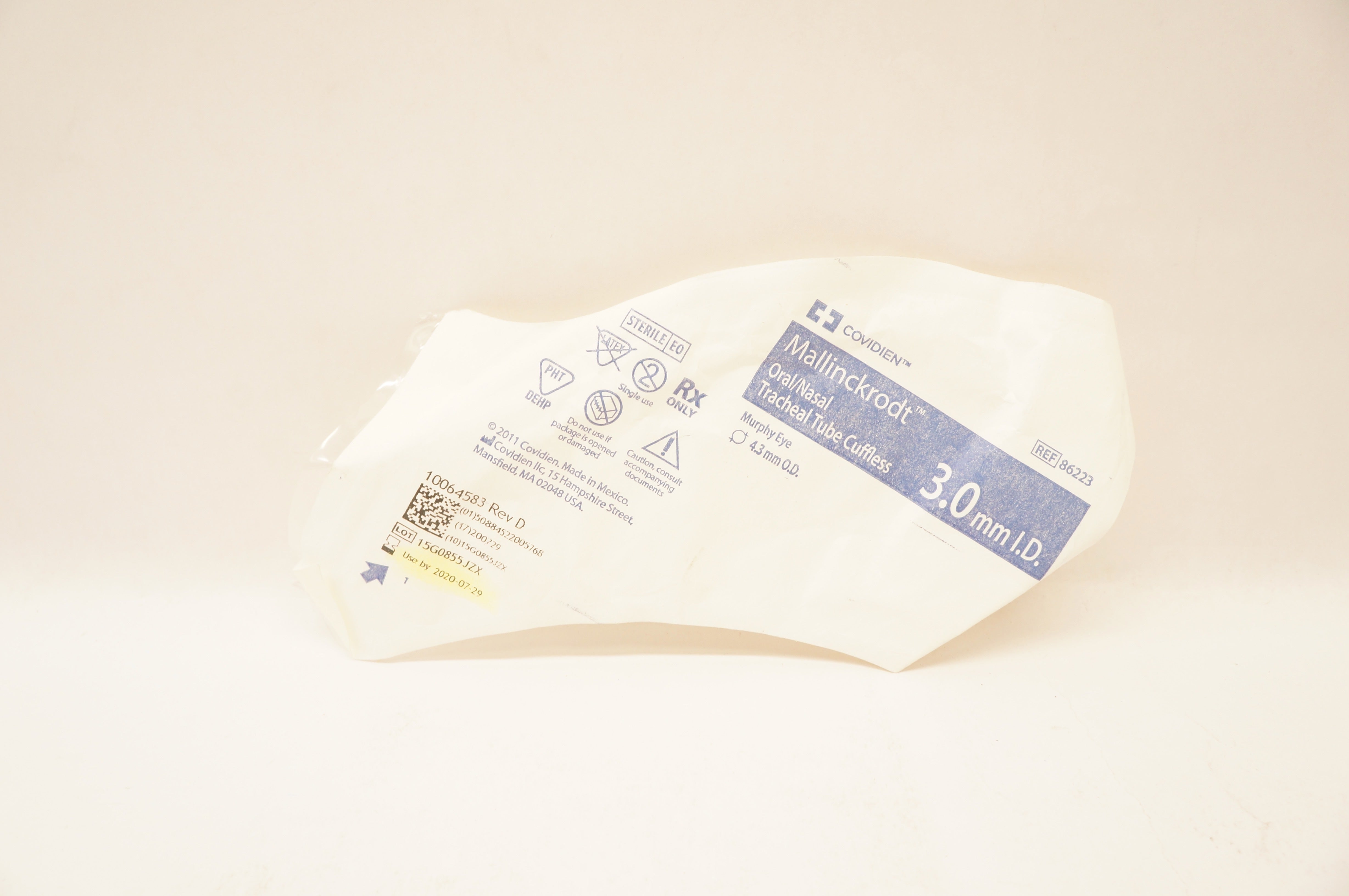 Covidien 86223 Mallinckrodt Oral/Nasal Tracheal Tube Cuffed 3.0mm x 4.3mm (x)