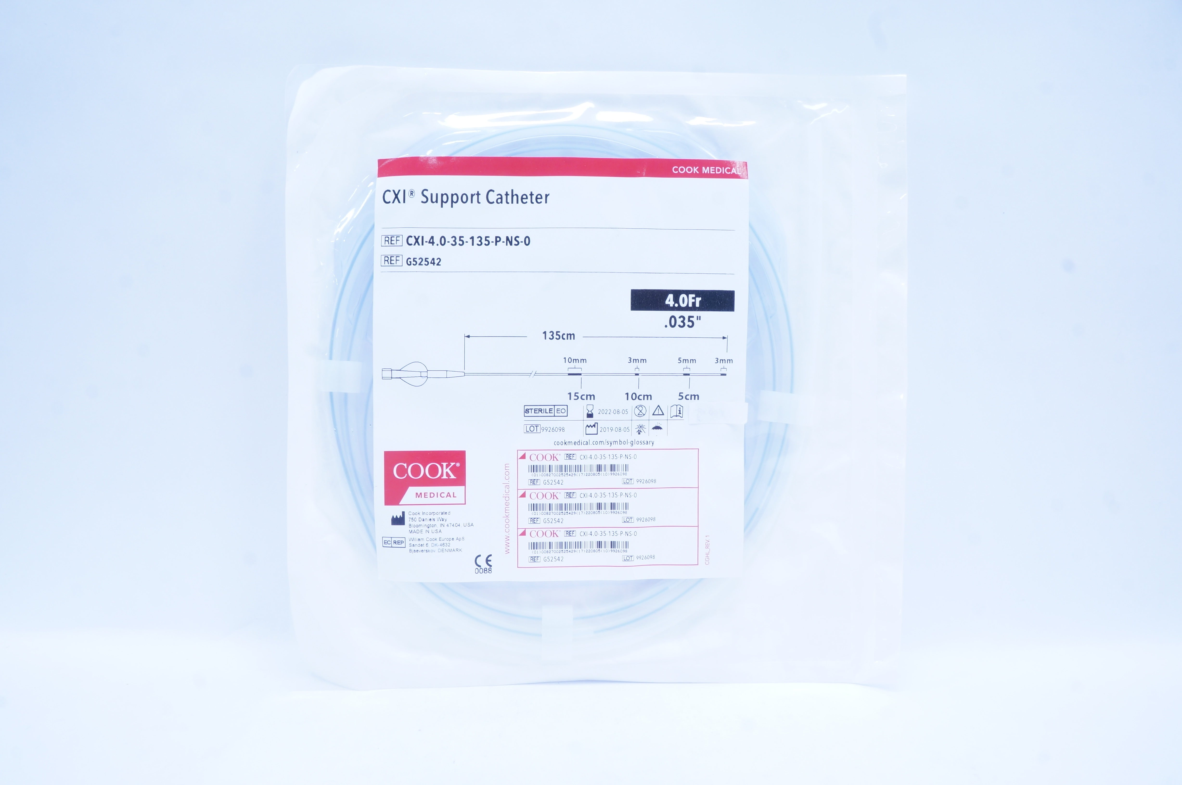 Cook Medical G52542 CXI Support Cath. 4.0Fr x .035inch