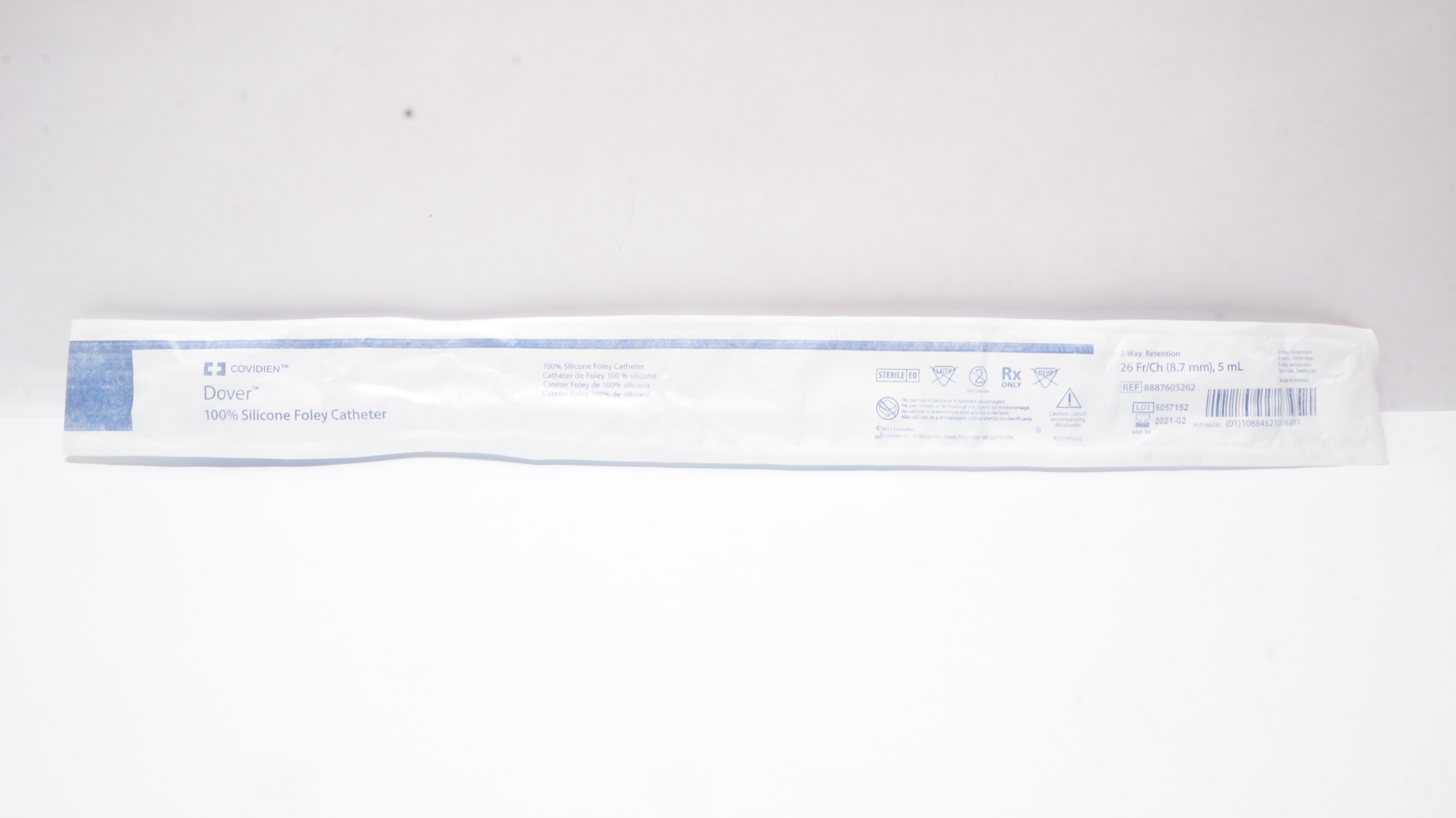 Covidien 8887605262 Dover 100% Silicone Foley Cath 2-Way , 26Fr/Ch,5mL (x)