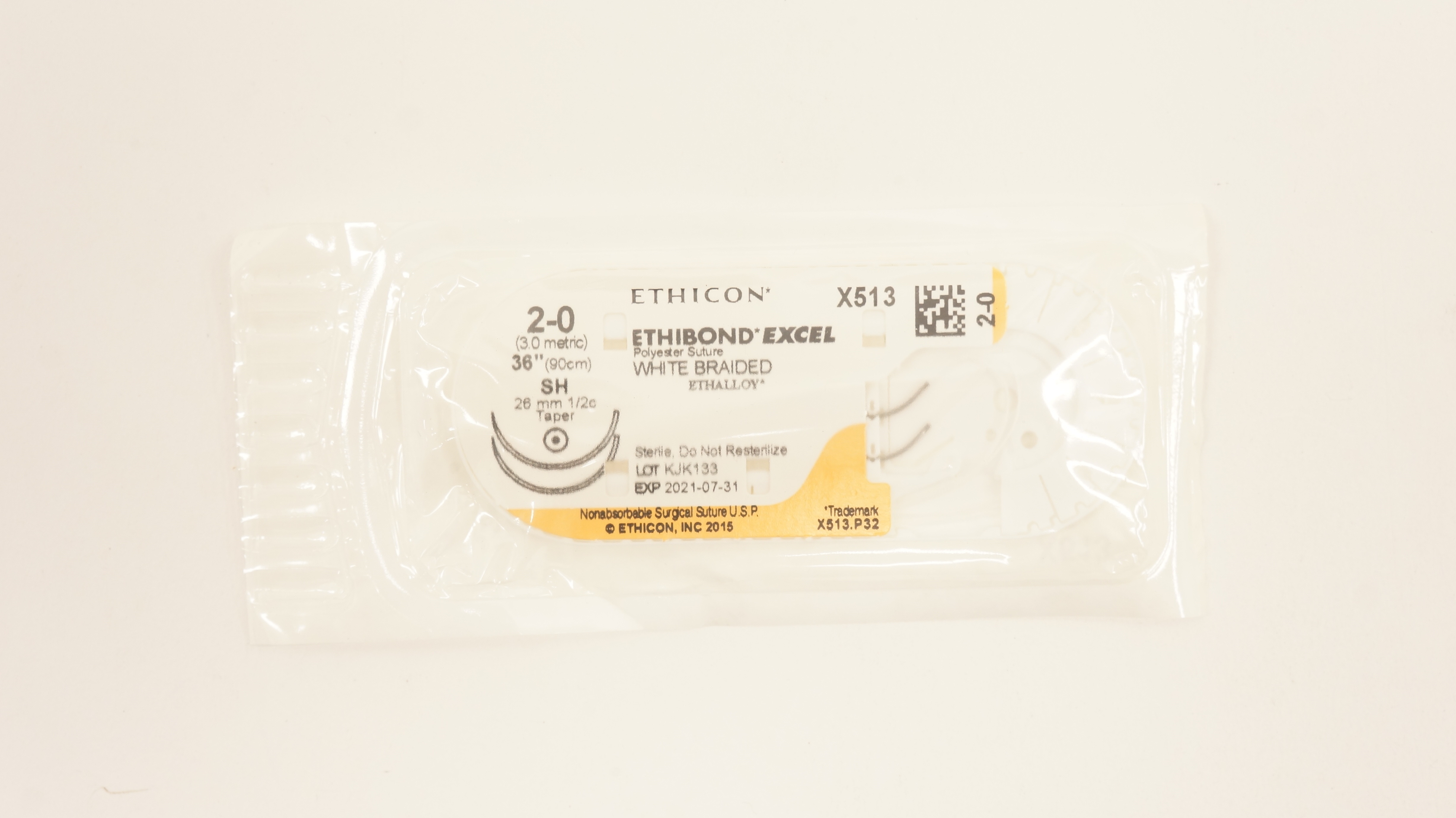 Ethicon X513 2-0 Ethibond Excel SH 26mm 1/2c Taper 36inch (x)