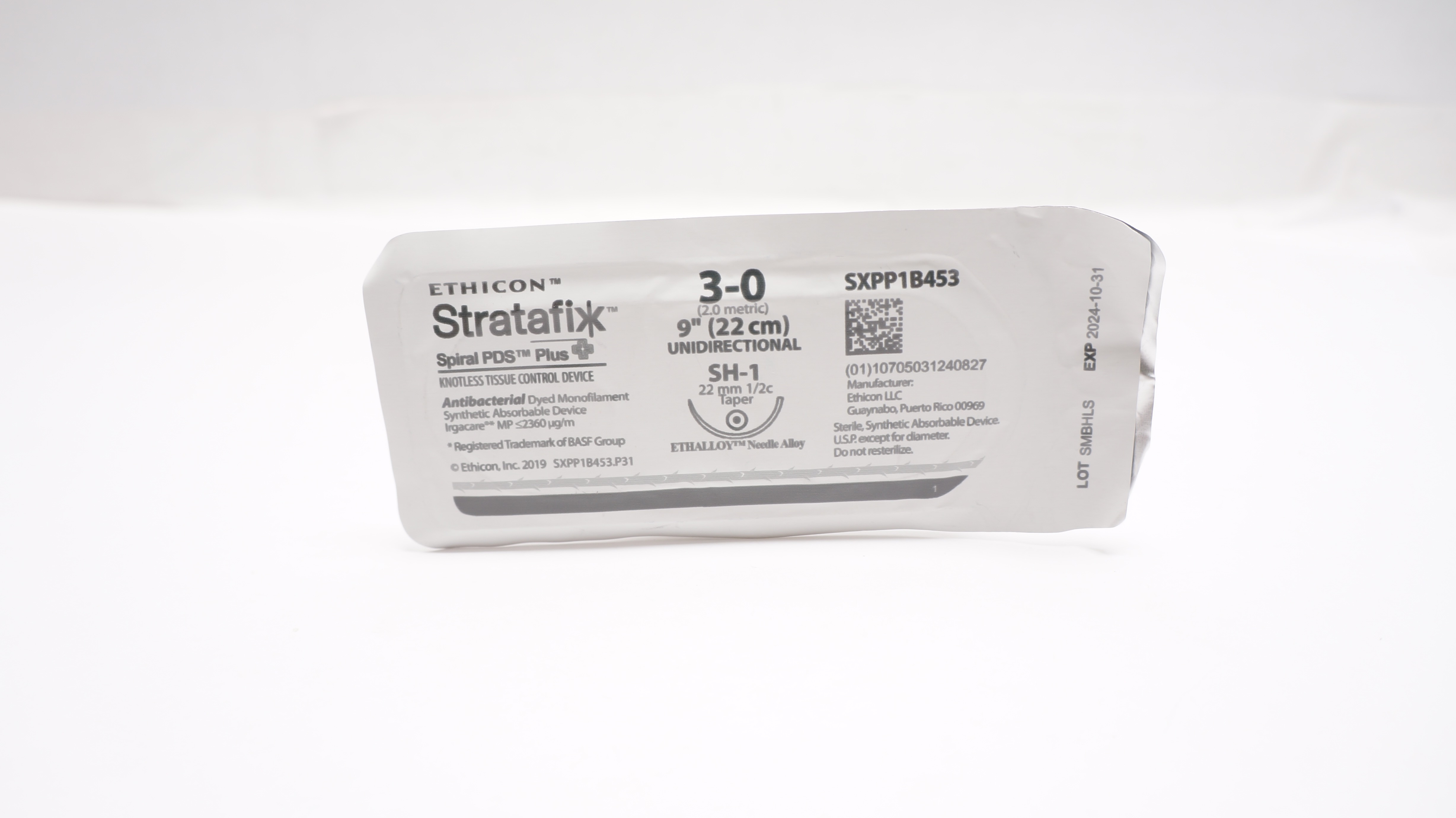 Ethicon SXPP1B453 3-0 STRATAFIX Spiral PDS Plus SH-1 27mm 1/2c Taper, 9inch