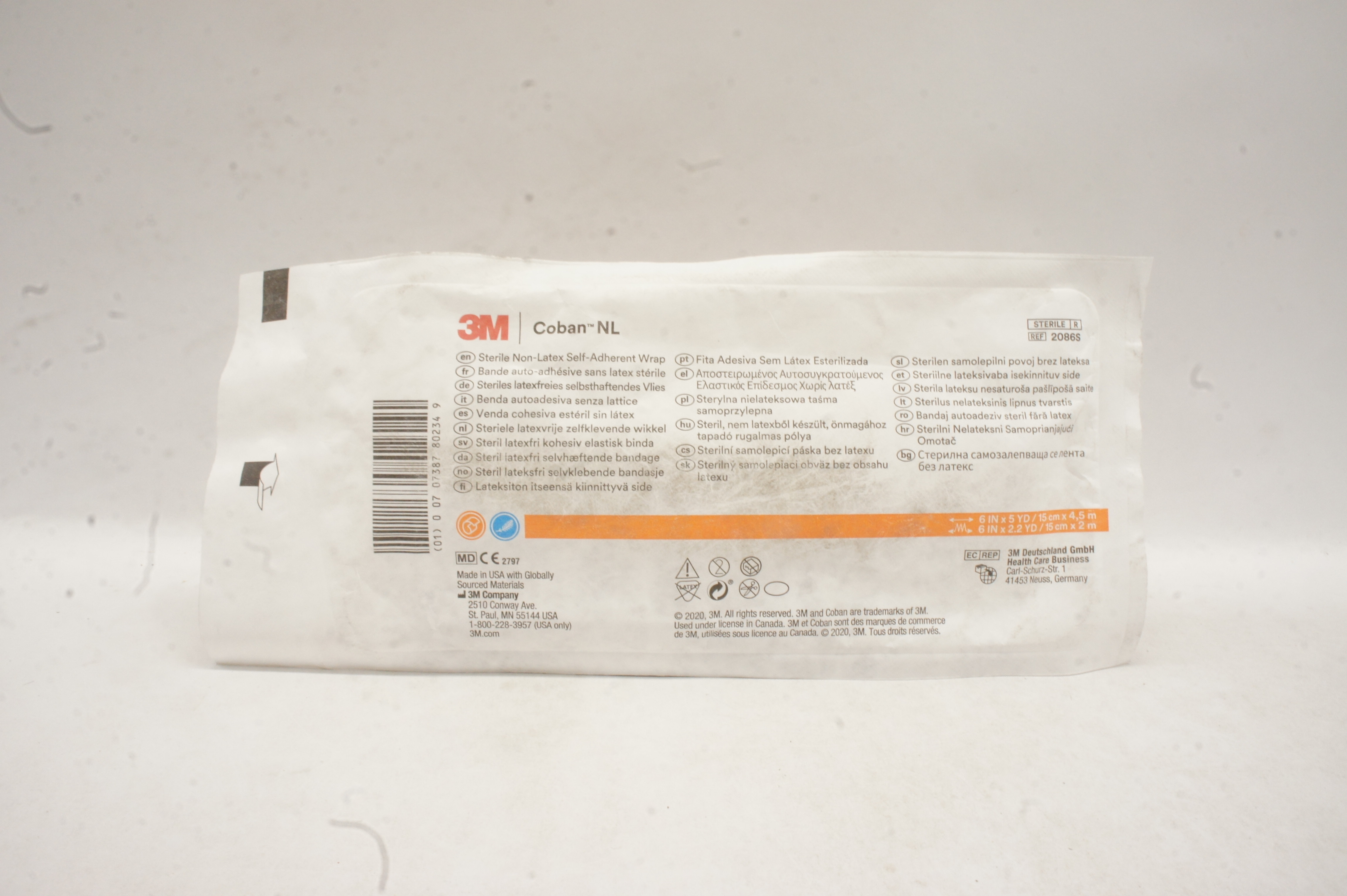 3M 2086S Coban LF Self-Adherent Wrap 6inch x 5yd 6inch x 2.2yd