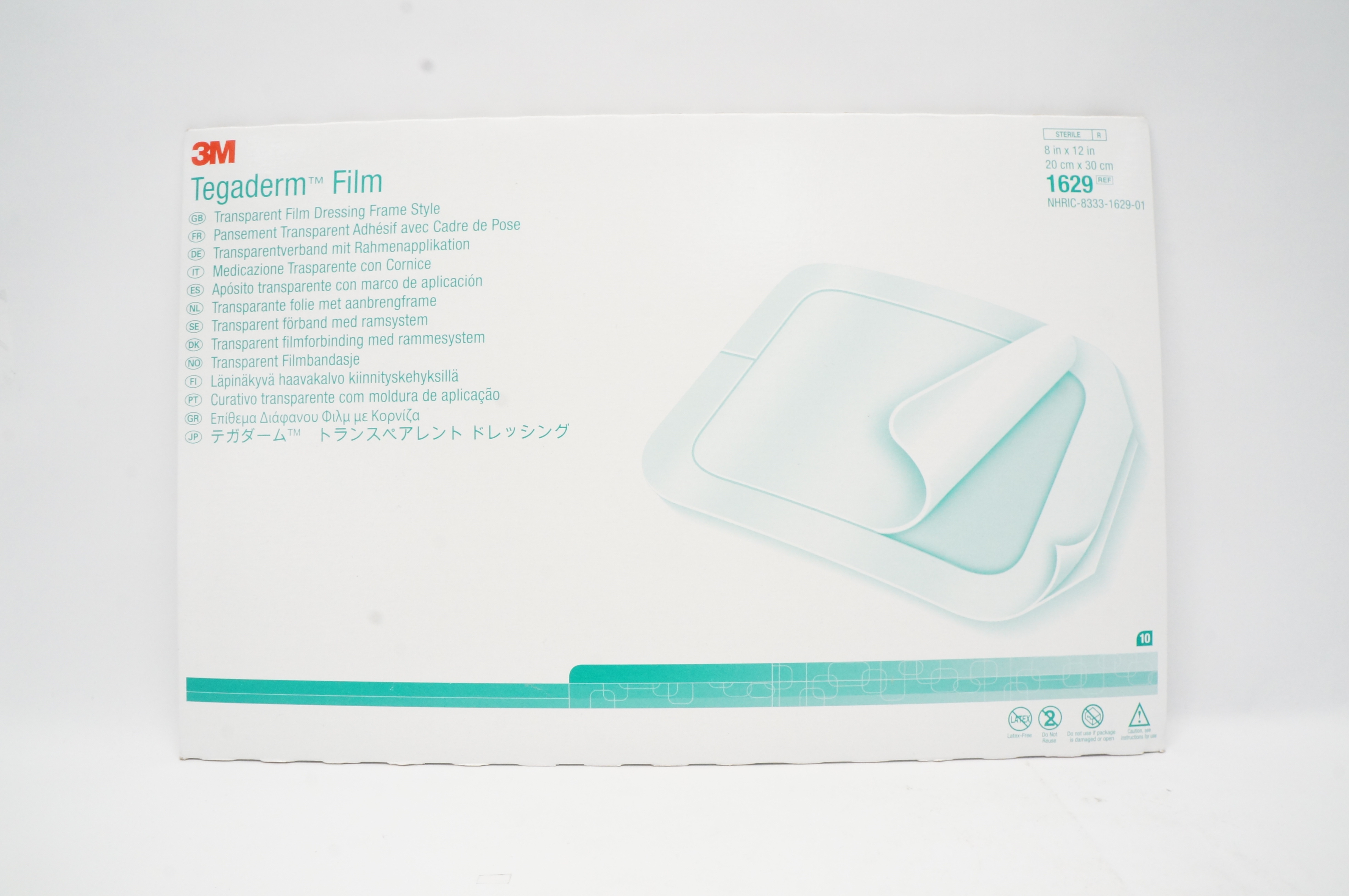 3M 1629 Tegaderm Transparent Film Dressing Frame Style 8 inch x 12 inch