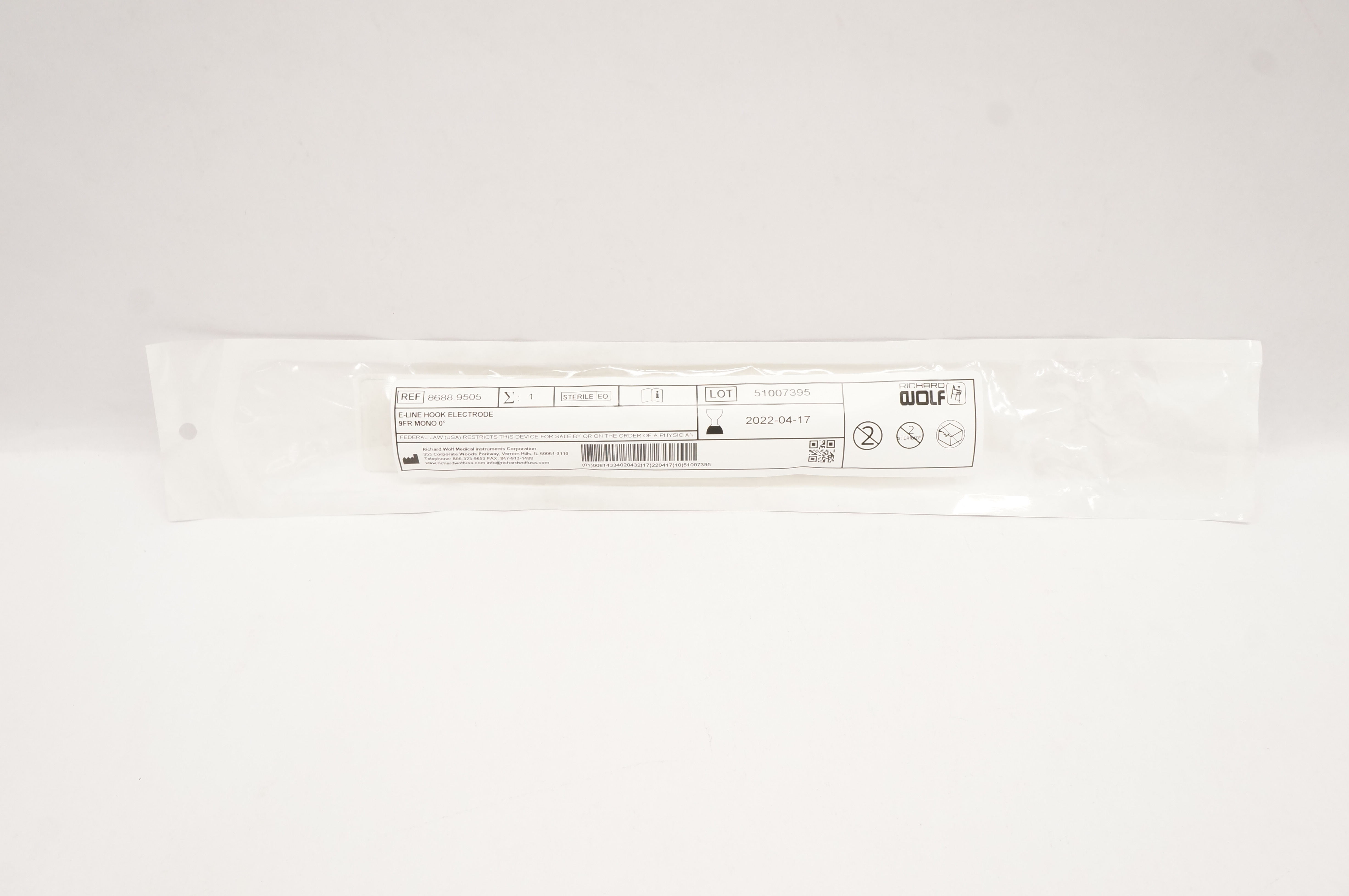 Richaed Wolf 8688.9505 E-Line Hook Electrode 9Fr Mono 0 Degree (x)