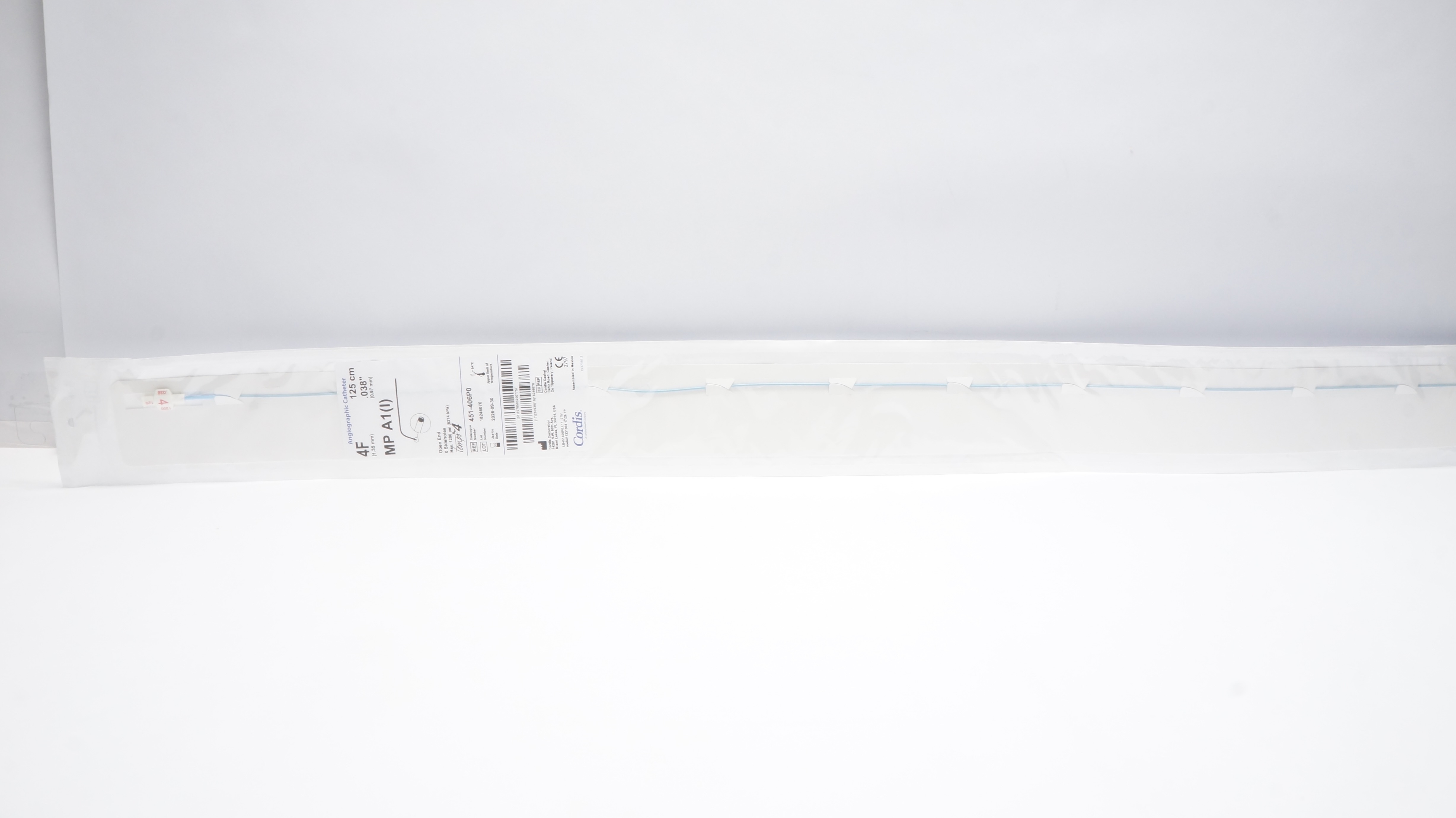 Cordis 451-406P0 Tempo 4 Angiographic Cath. MP A1(I) 4F x 125 cm x .038inch