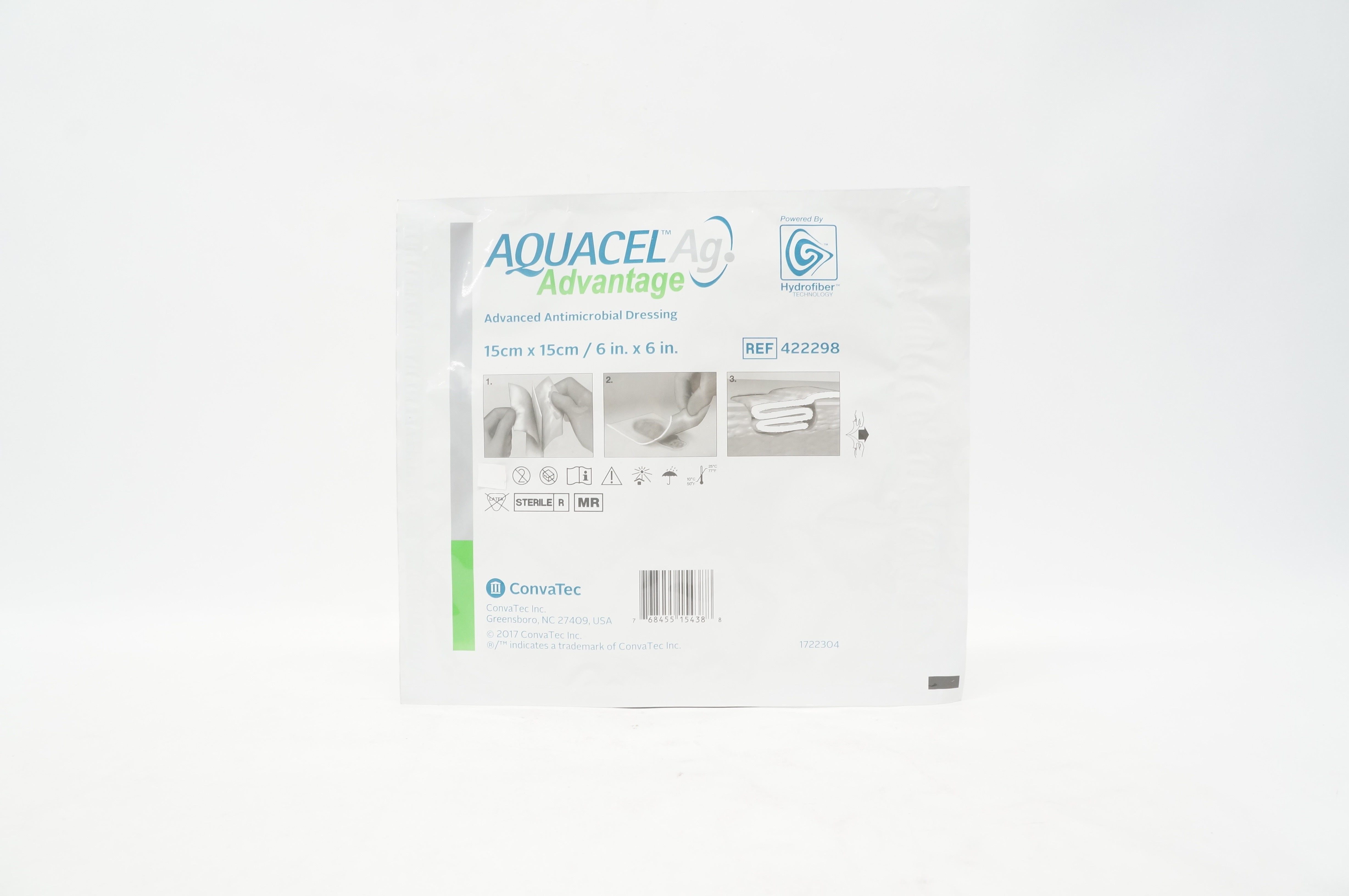 ConvaTec 422298 AquacelAg Advanced Antimicrobial Dressing 6 inch x 6 inch (x)