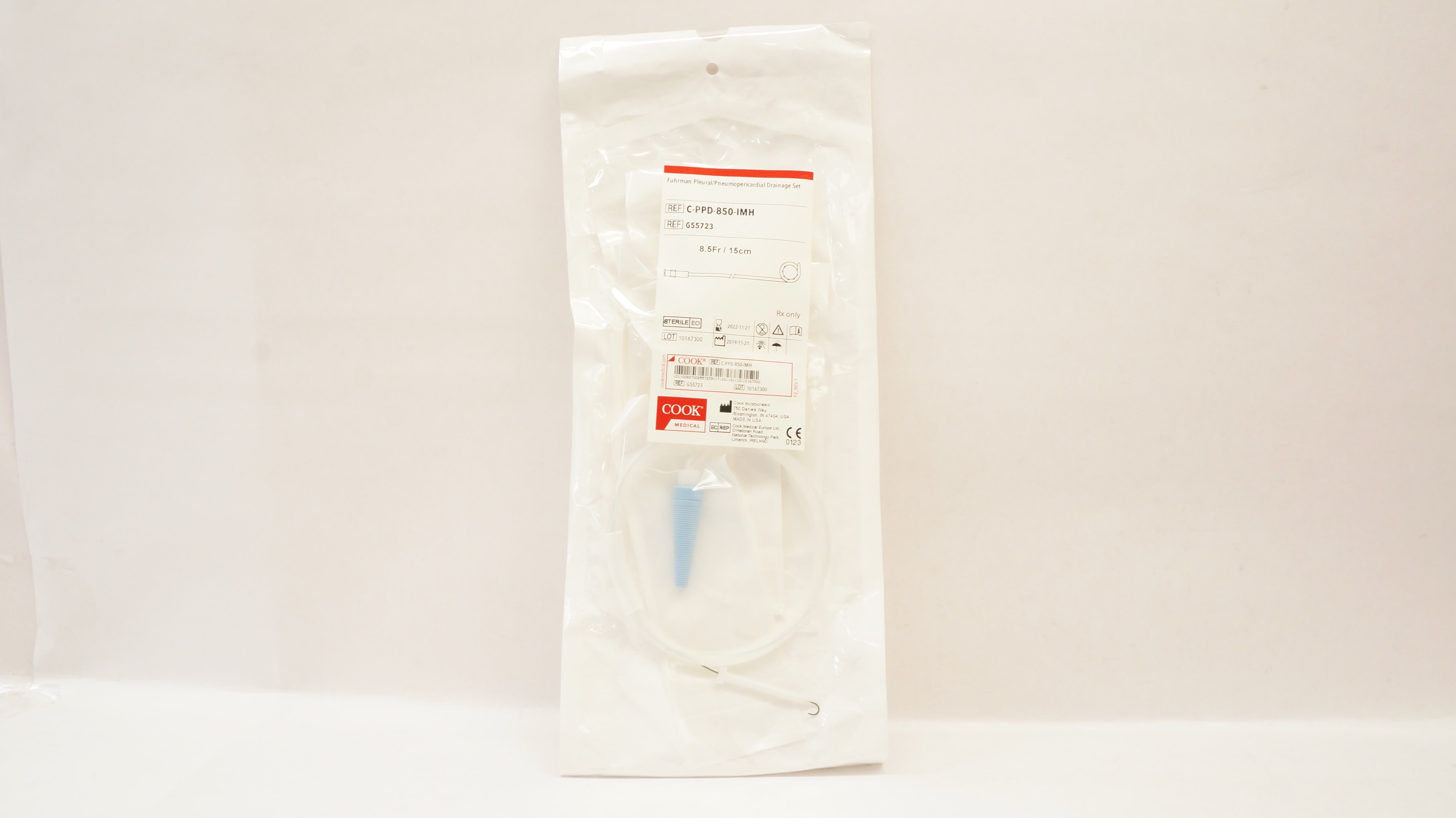 Cook Medical G55723 Fuhrman Pleural/Pneumopericardial Drainage Set 8.5Fr (x)