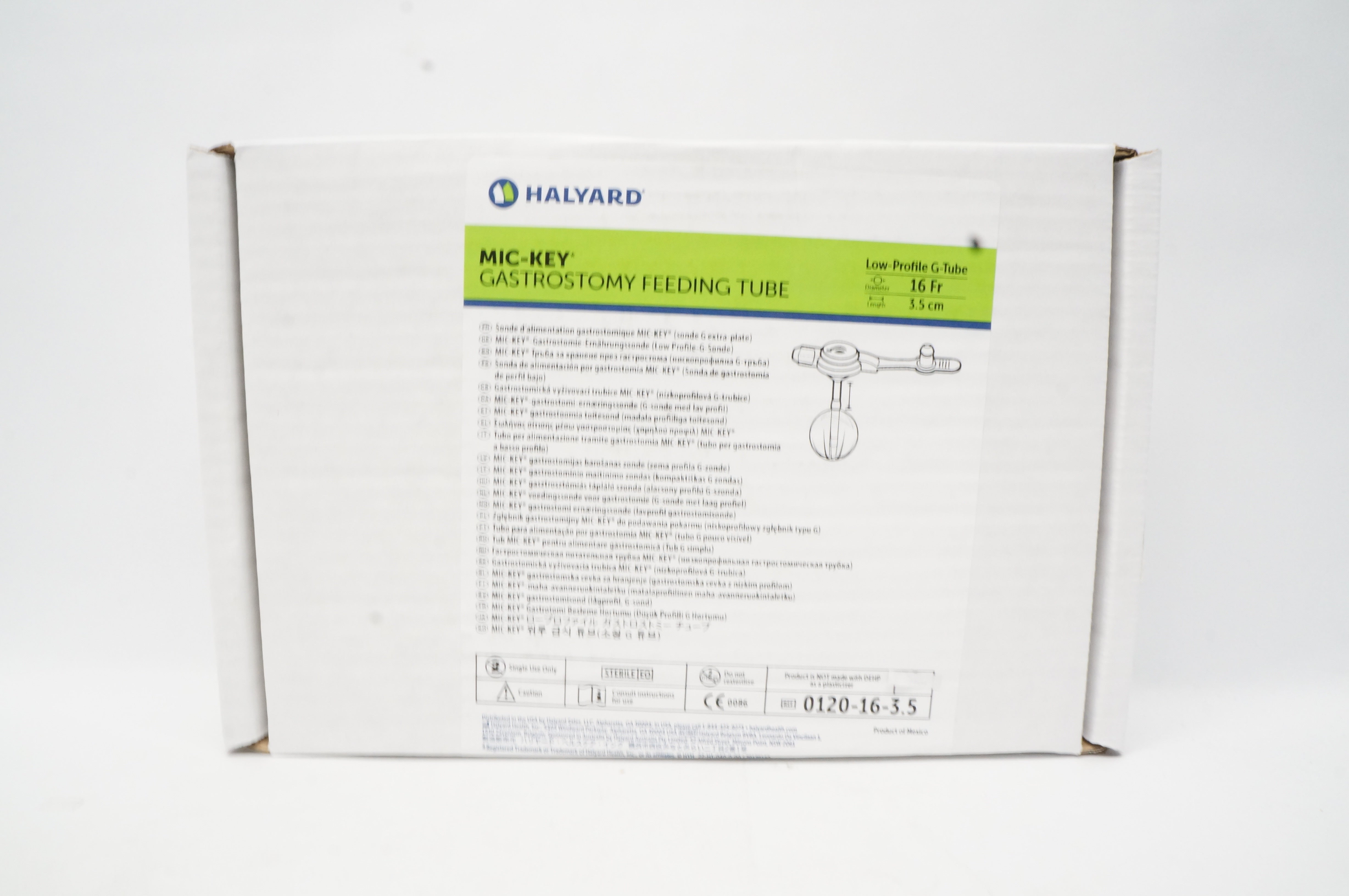 Halyard 0120-16-3.5 Mic-Key Gastrostomy Feeding Tube 16Fr x 3.5cm (x)