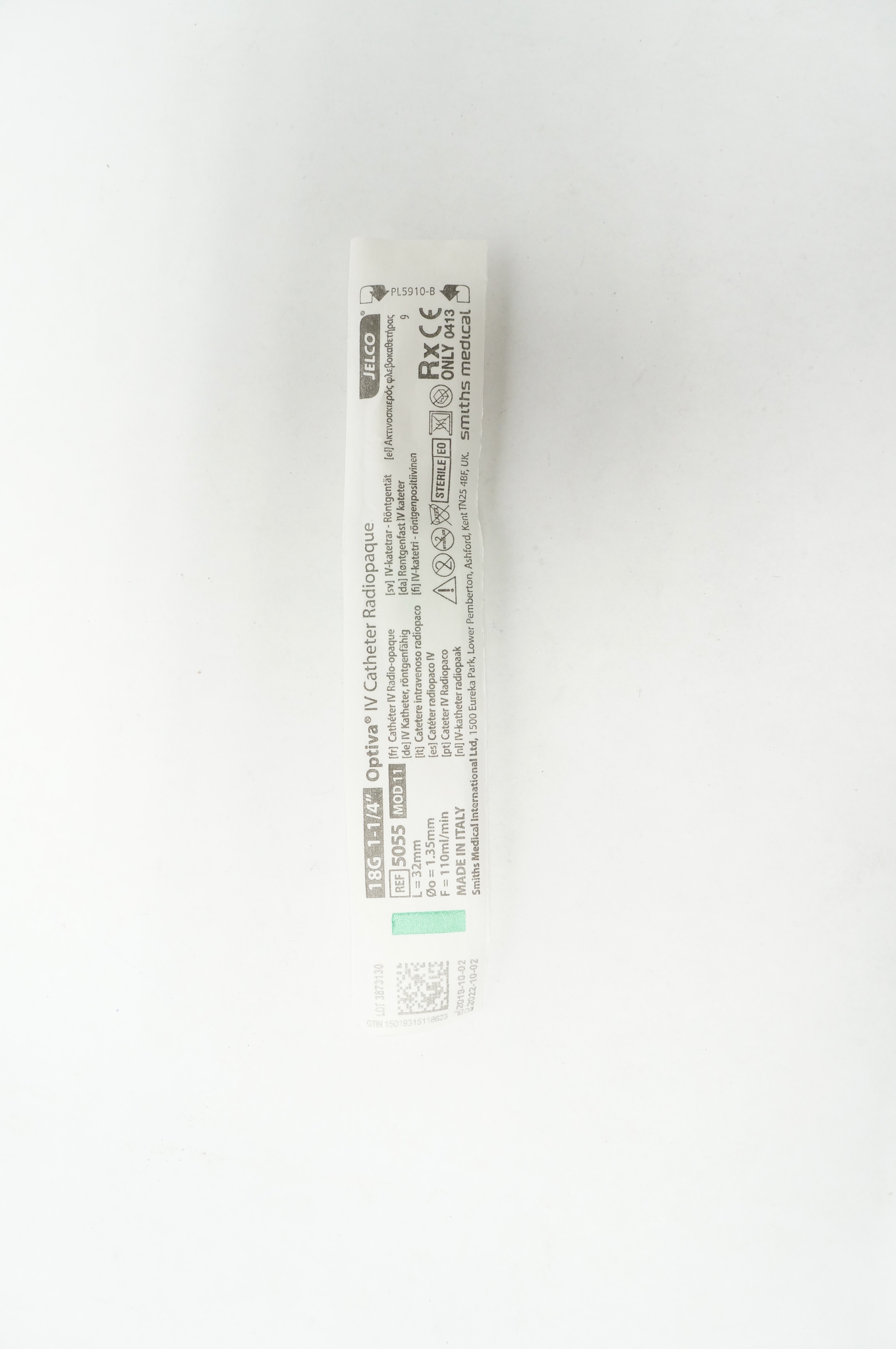 Smiths Medical 5055 Jelco Optiva IV Cath. Radiopaque 18Gx 1-1/4inch 110ml/min(x)
