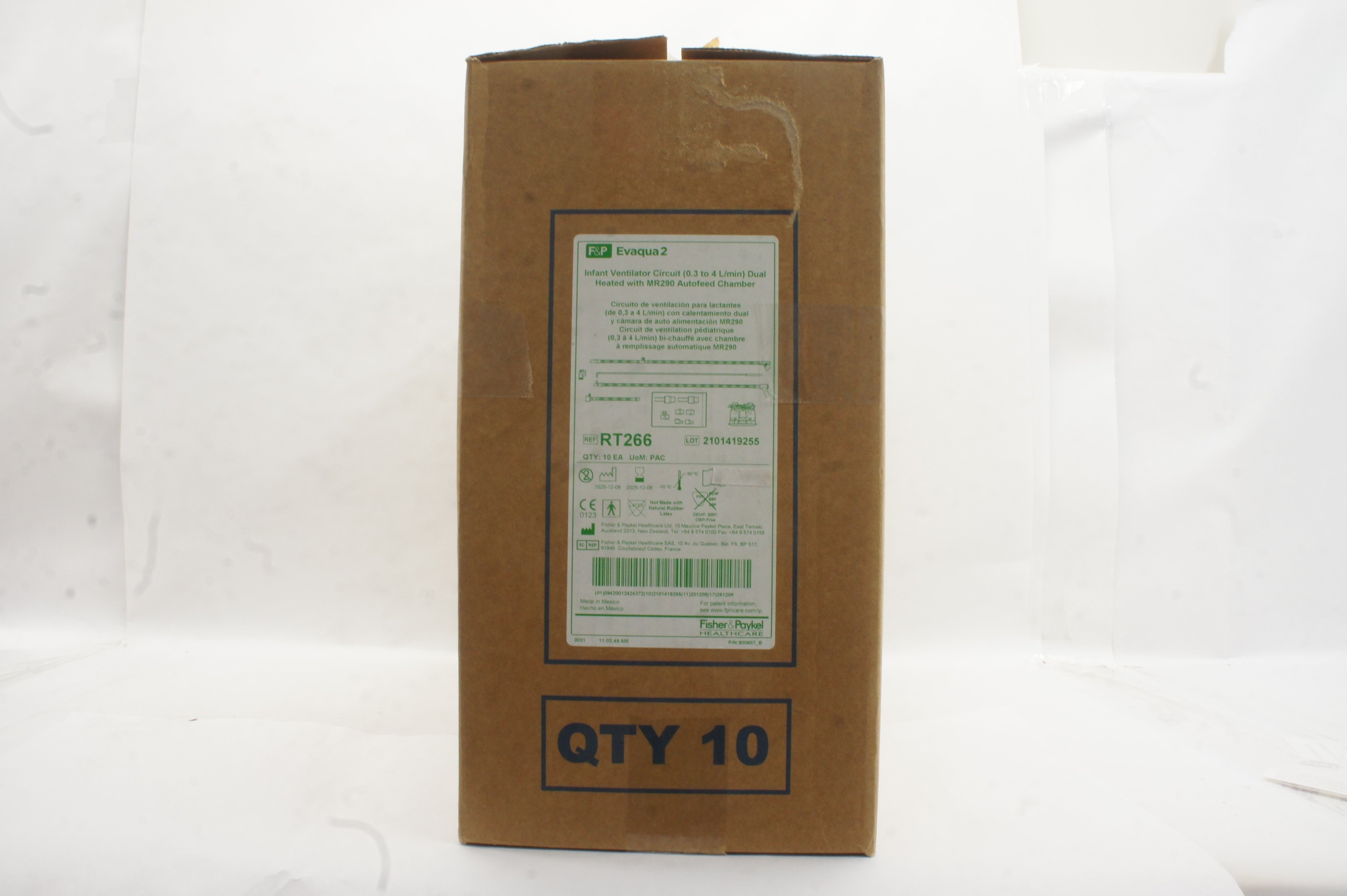 Fisher & Paykel RT266 Evaqua 2 Infant Ventilator Circuit Dual Heated - Case of 10