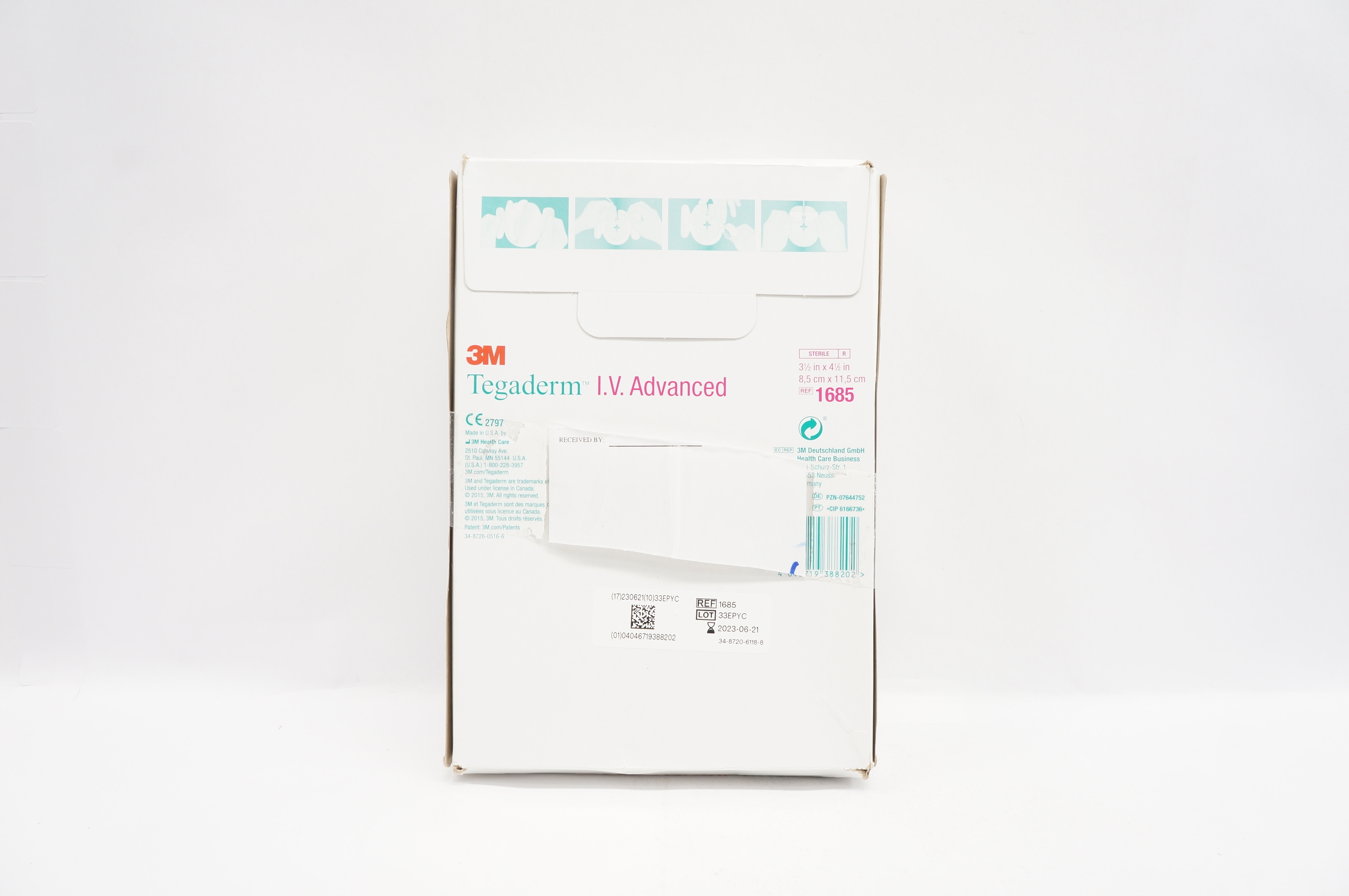 3M 1685 Tegaderm IV Advanced Securement Dressing 3-1/2 x 4-1/2 inch - Box of 50