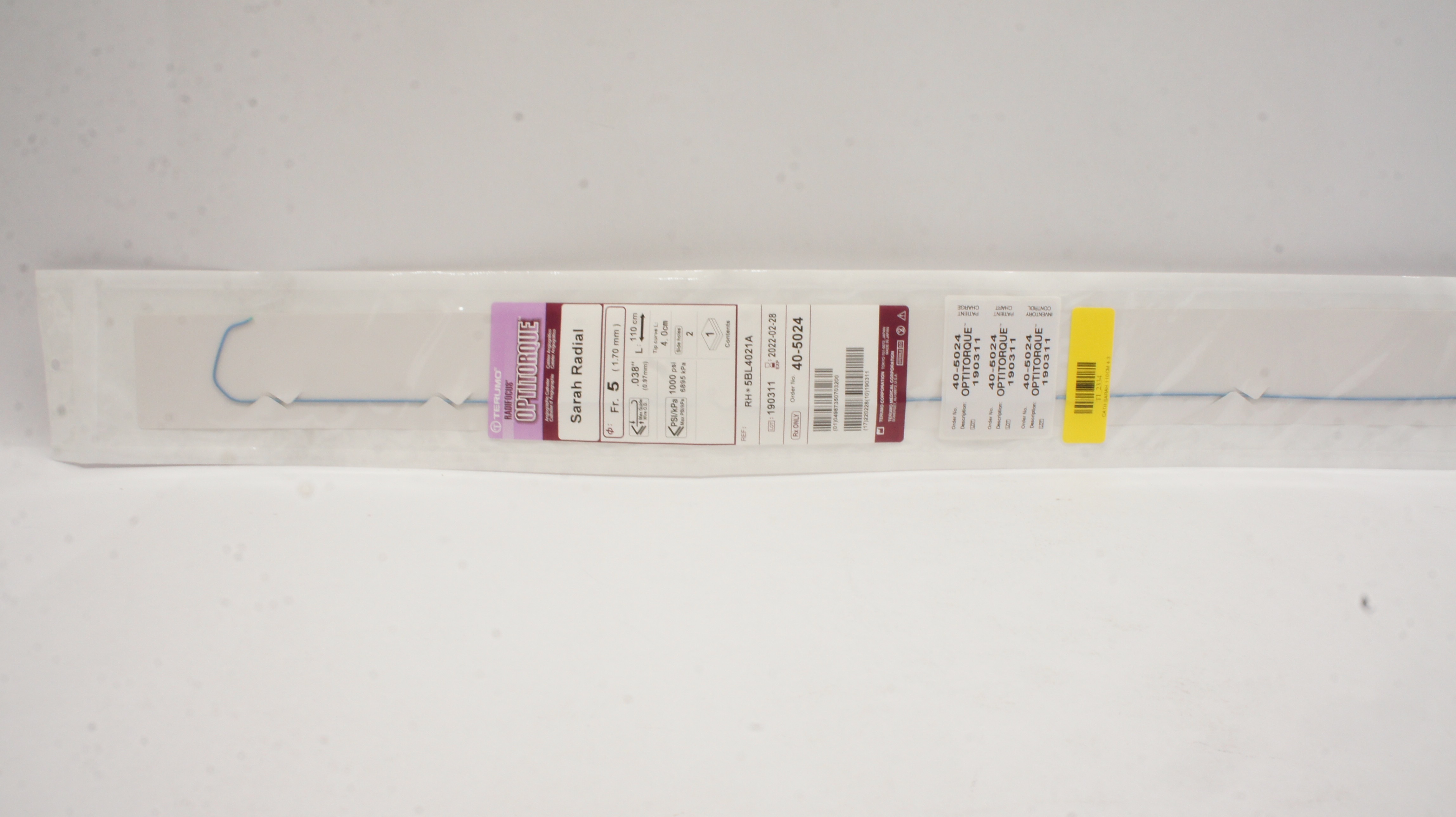 Terumo RH*5BL4021A RadiFocus Optitorque Angiographic Cath. 5Fr x 110cm (x)