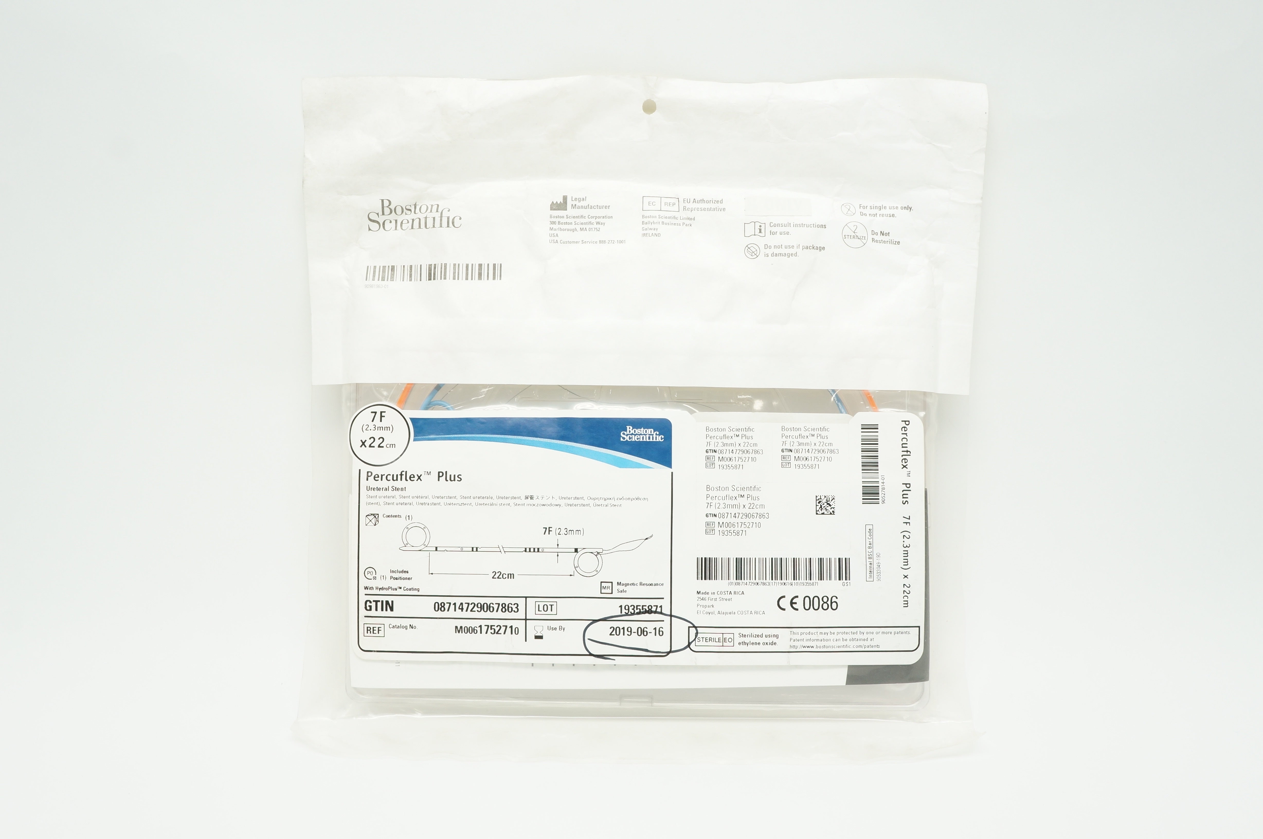 Boston Scientific M0061752710 Percuflex Plus Ureteral Stnt 7F x 22cm (x)
