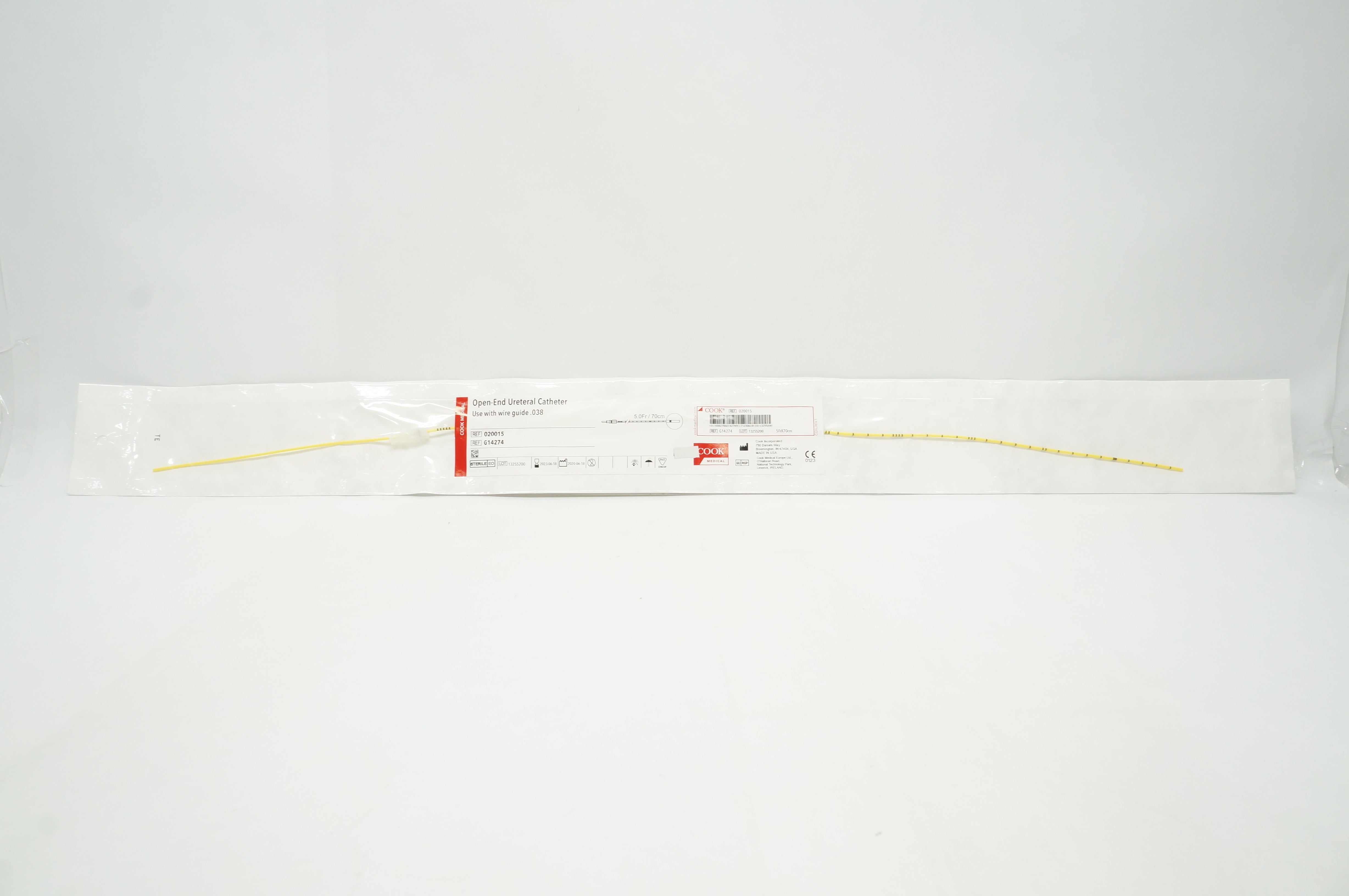 Cook Medical G14274 Open-End Ureteral Cath 5.0Fr x 70cm
