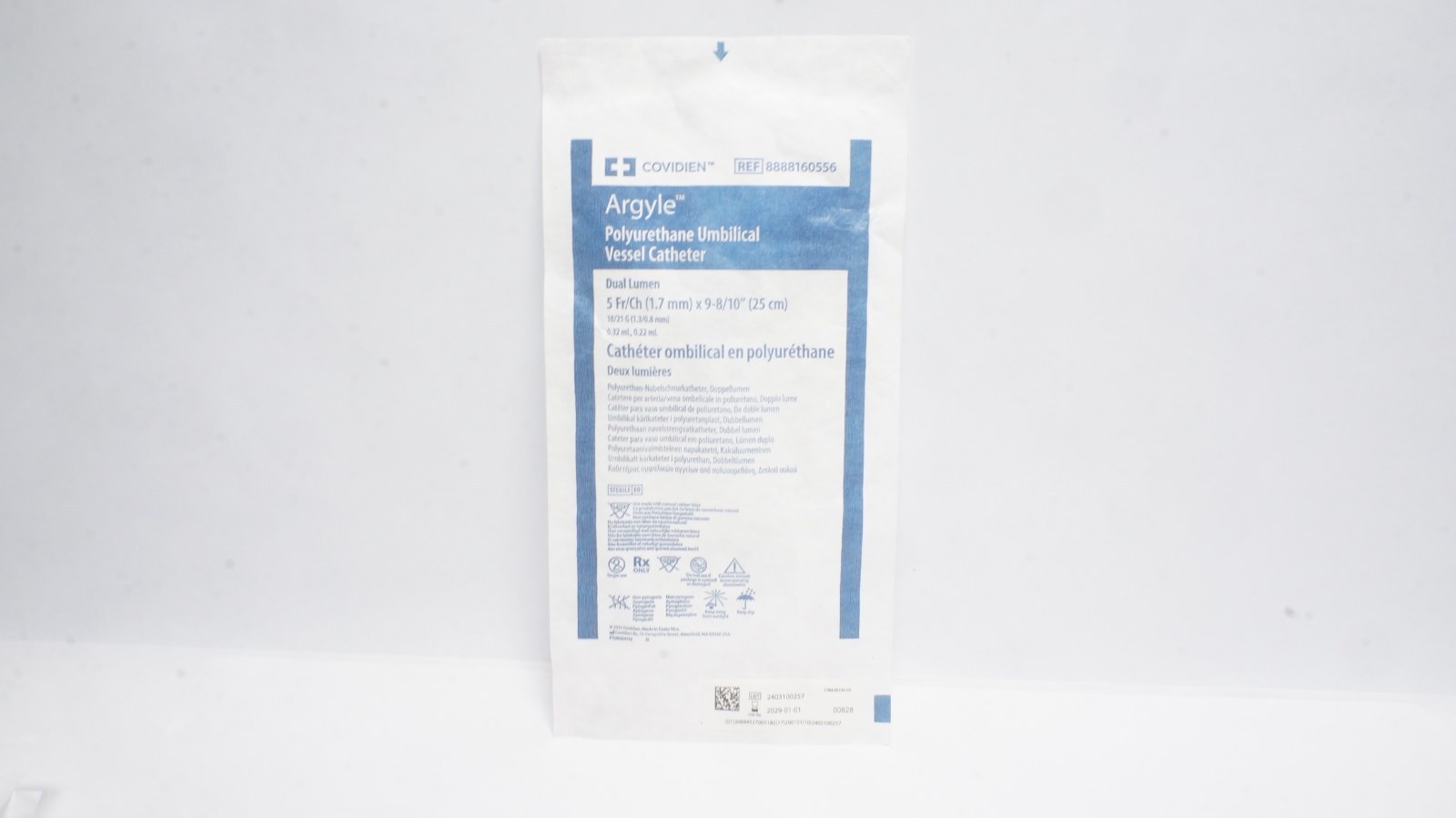 Covidien 8888160556 Argyle Umbilical Vessel Catheter 5 Fr/Ch 25 cm