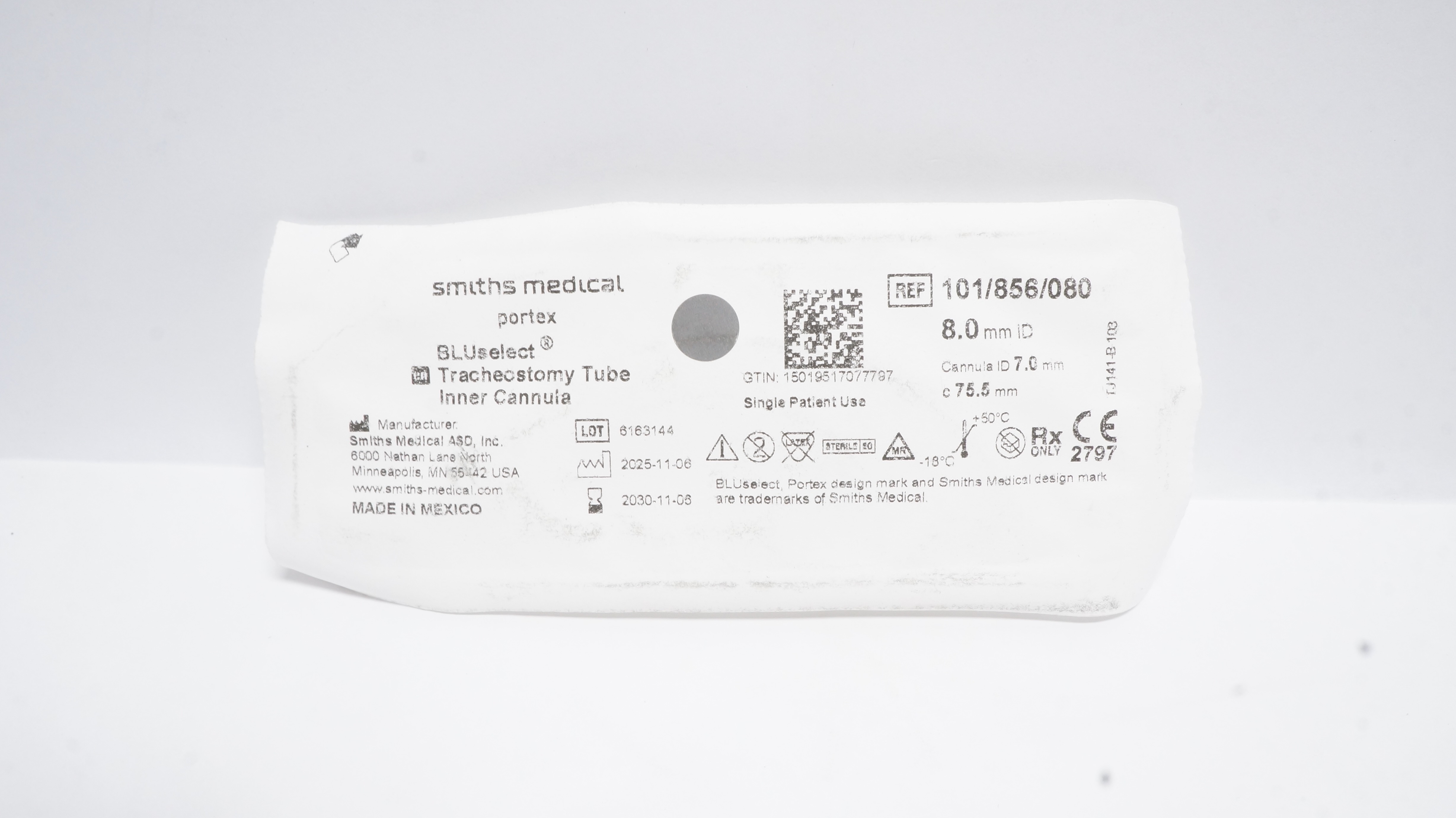 Smiths Medical 101/856/080 Portex BLUselect Tracheostomy Tube Inner Cannula