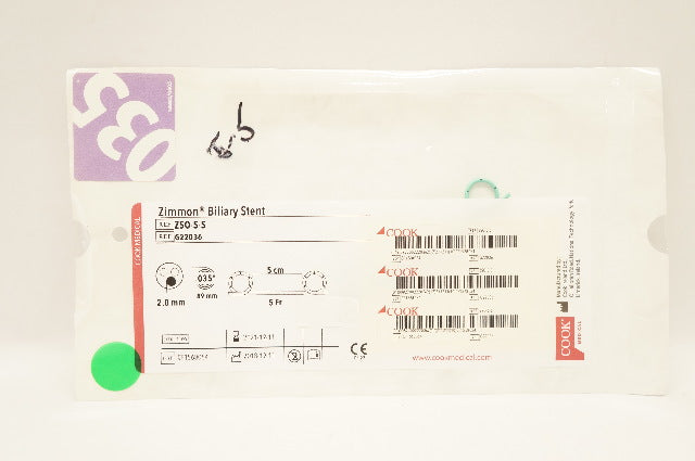 Cook Medical G22036 Zimmon Biliary Stnt 5cm x 5Fr (x)